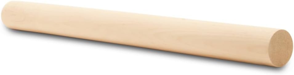 Dowel Rods Wood Sticks Wooden Dowel Rods – 1-1/2 x 17-3/4 Inch Unfinished Hardwood Sticks – for Crafts and DIYers – 2 Pieces by Woodpeckers