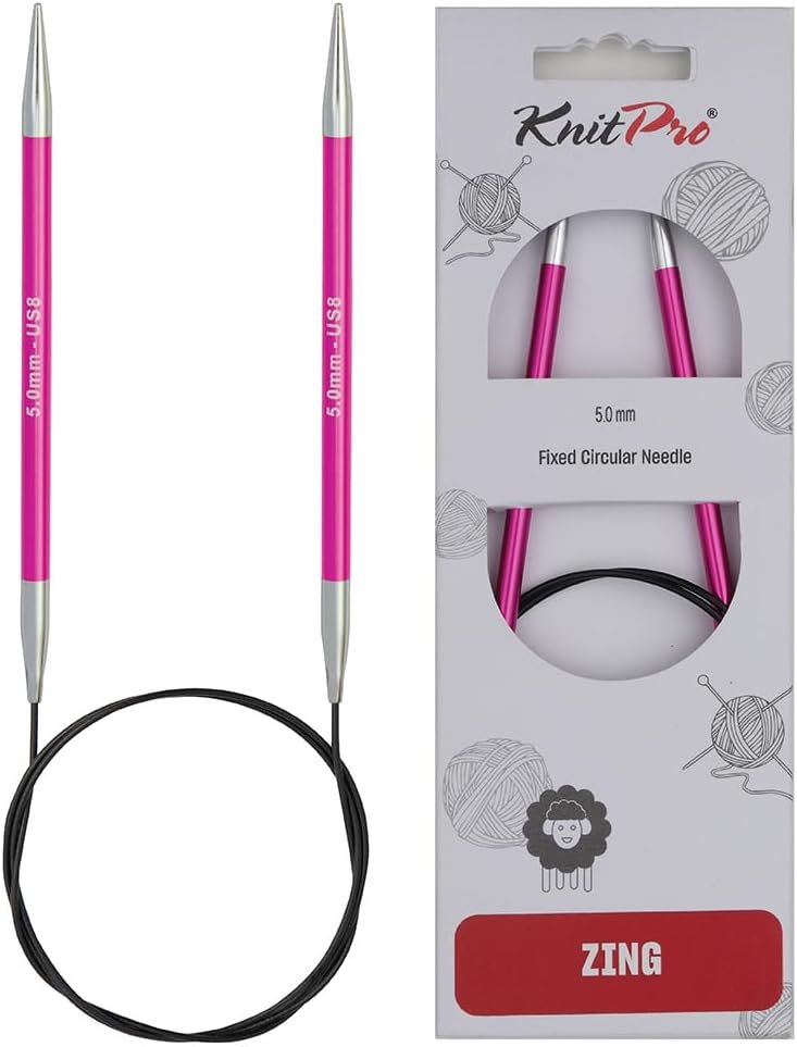 KnitPro Zing Fixed Circular Needles 32″ (80cm) | US Size 8 (5mm)