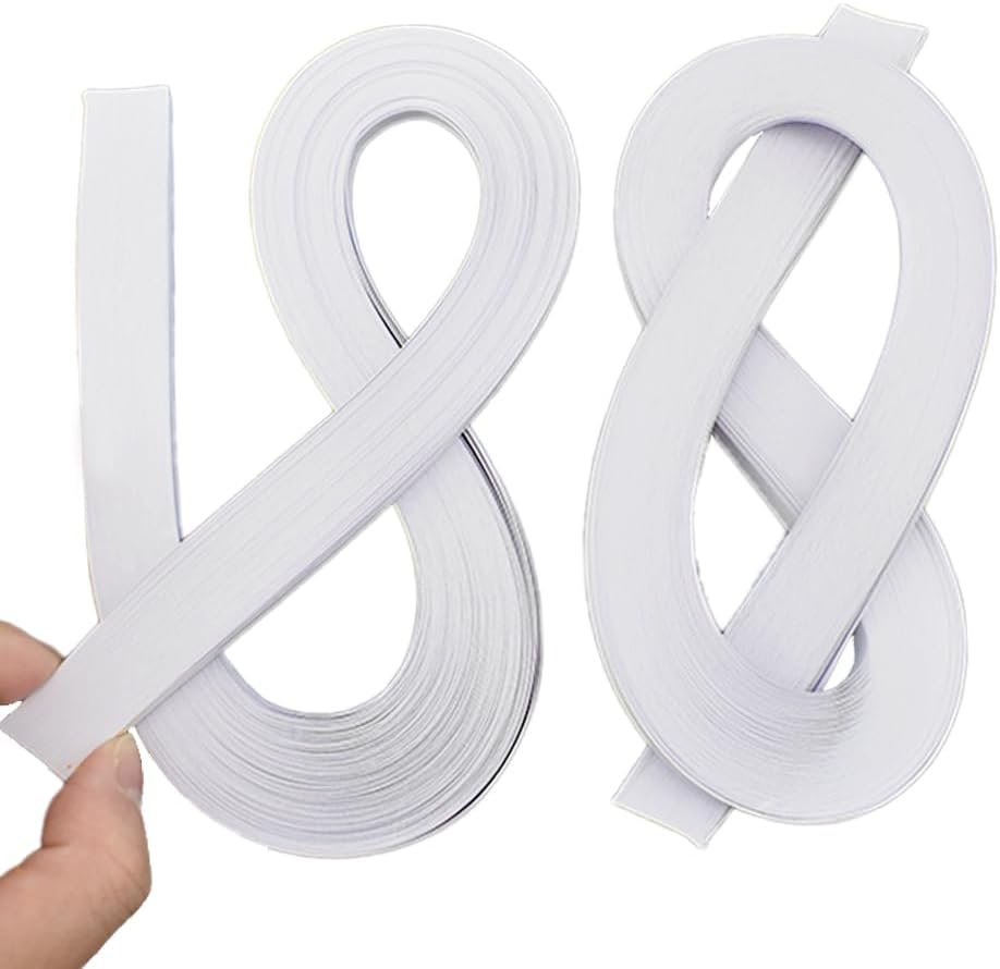Acoeitl Quilling Paper Strips 240 Strips White Paper Quilling Set Width 5mm Length 53cm Quilling Supplies DIY Quilling Paper Quilling Art Strip for Crafts (2 Pack)