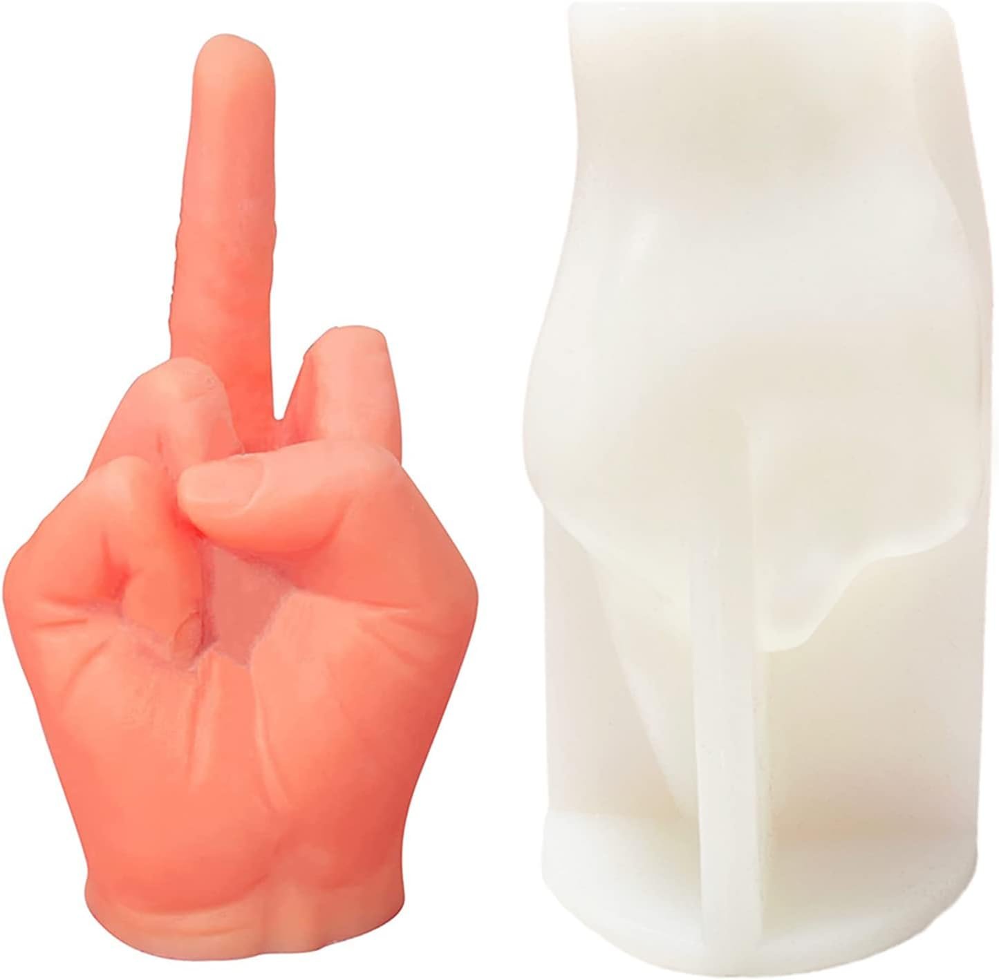 3D Hand Shaped Silicone Mold, 3.7in Gesture Candle Mold,Middle Finger Shaped Resin Casting Mould for Candle Making and Baking Making Soap Wax Cake Mousse Ice Cream