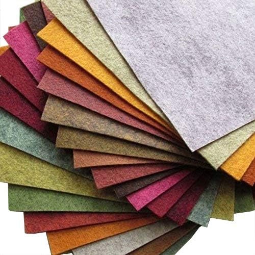 21 Felt Sheets – 6X12 inch Fall Colors Collection – Made in USA – Merino Wool Blend Felt