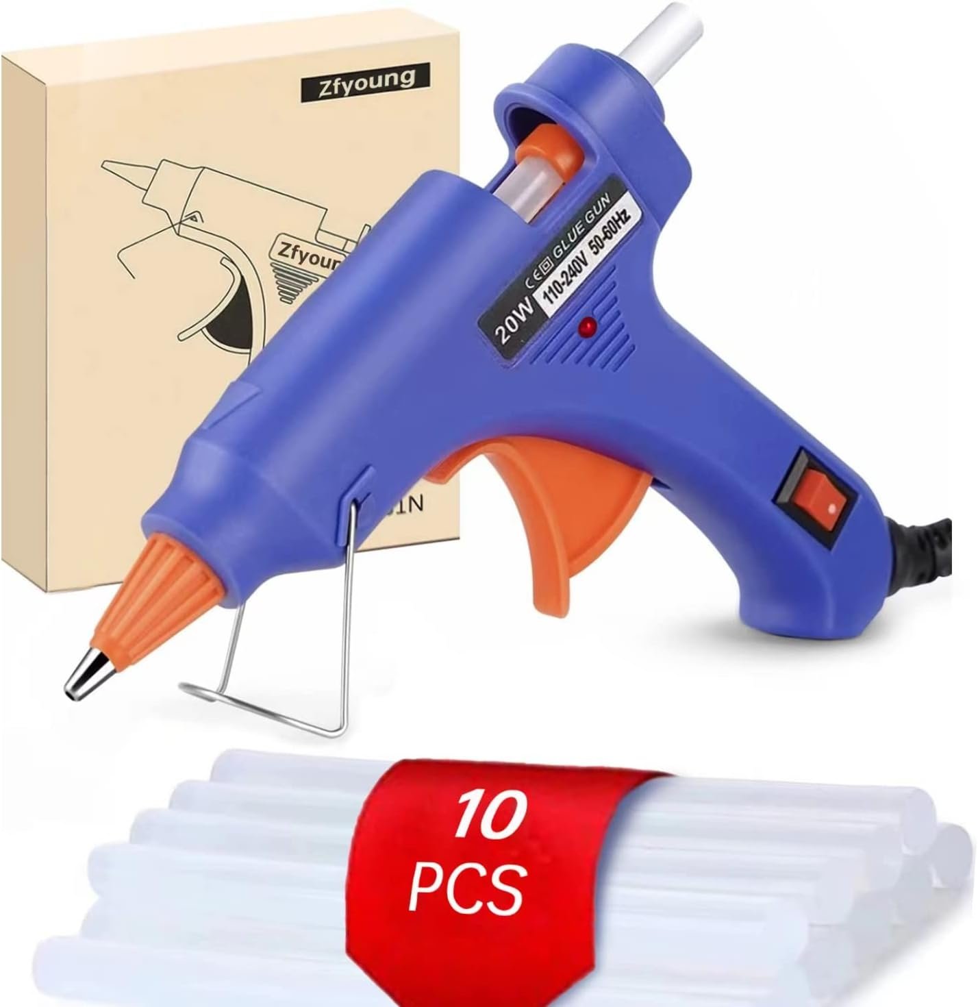 Mini Hot Glue Gun Kit with 10 Sticks 20W Fast Heating Craft Tool –