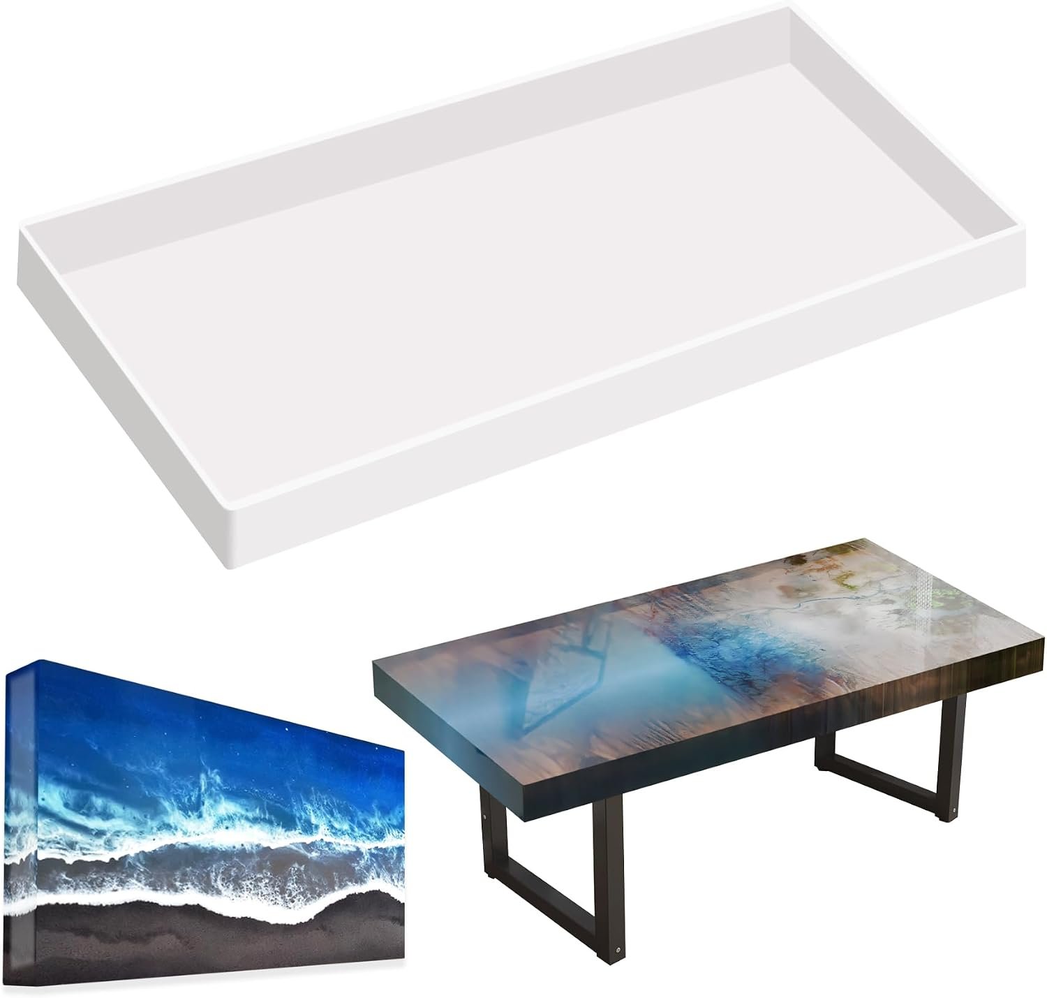 Extra Large Epoxy Resin Mold 22.63×11.81×1.38in, Reusable Resin Molds