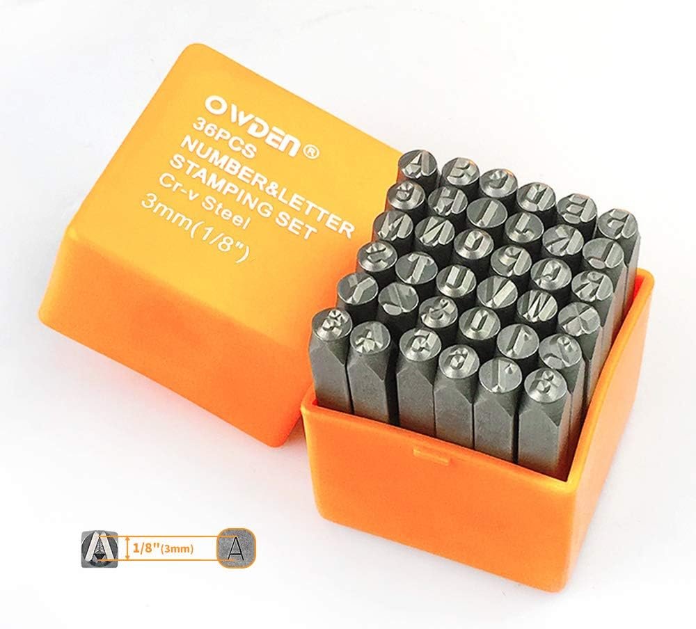 OWDEN Professional 36Pcs. Steel Metal Stamping Tool Set, 3mm (1/8″)