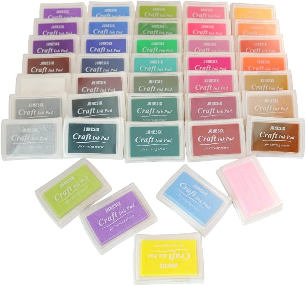 40 Color Craft Ink Stamp Pads Set, Ink Pads for Rubber Stamps