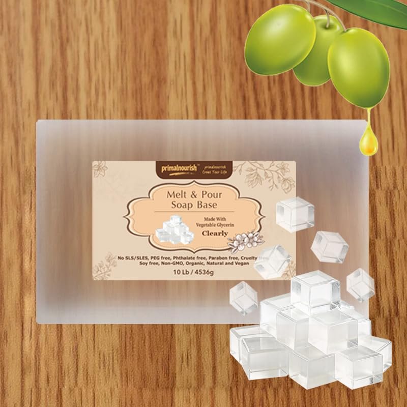 Clear Glycerin Soap Base, Melt And Pour Soap Base, Glycerin Soap Base, Vegetable, Easy To Cut, Soap Base For Soap Making, 10LB,Unscented