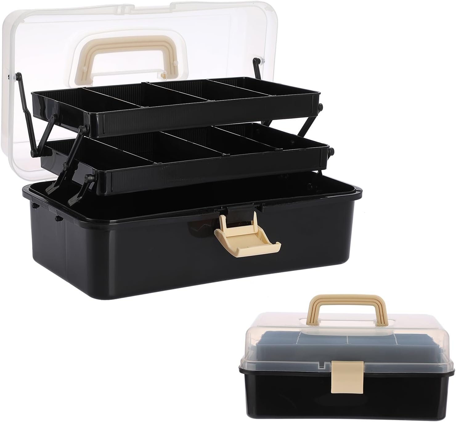 BTSKY 3-Layer Plastic Dividing Storage Box Craft Organizer and Storage