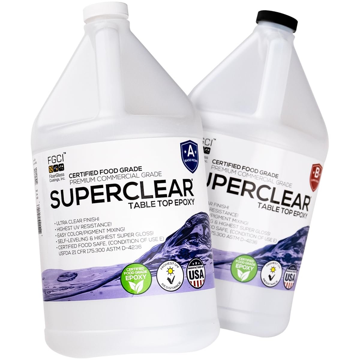 Superclear Table Top Epoxy Resin 2 Gallon Kit, Crystal Clear 1:1 Coating