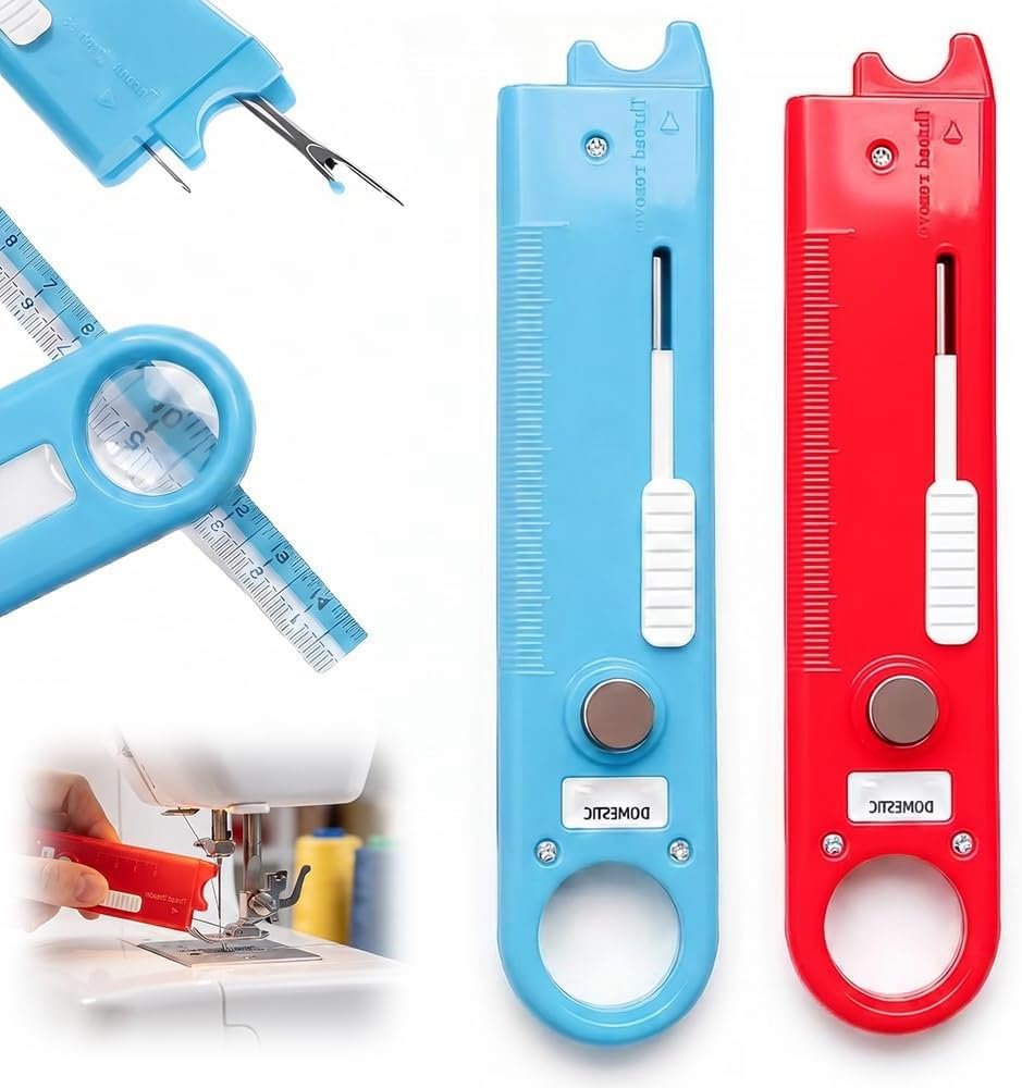 Needle Threader,2026 New Needle Threader with Crochet Hook and Magnifying Glass, Simple & Convenient Design, Suitable for Sewing, Embroidery (Mix 2 Pack)