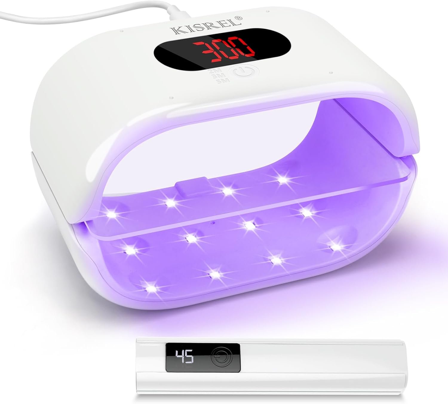 KISREL UV Light for Resin, Plug-in Double-Sided 2-in-1 Lamp with Flashlight