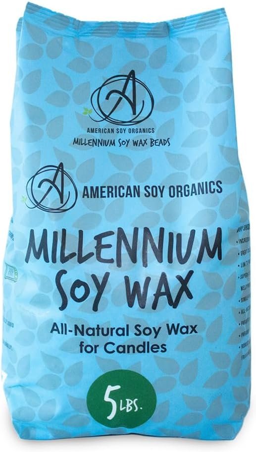American Soy Organics Millennium Soy Wax Beads, Natural Candle Wax, 5 lbs