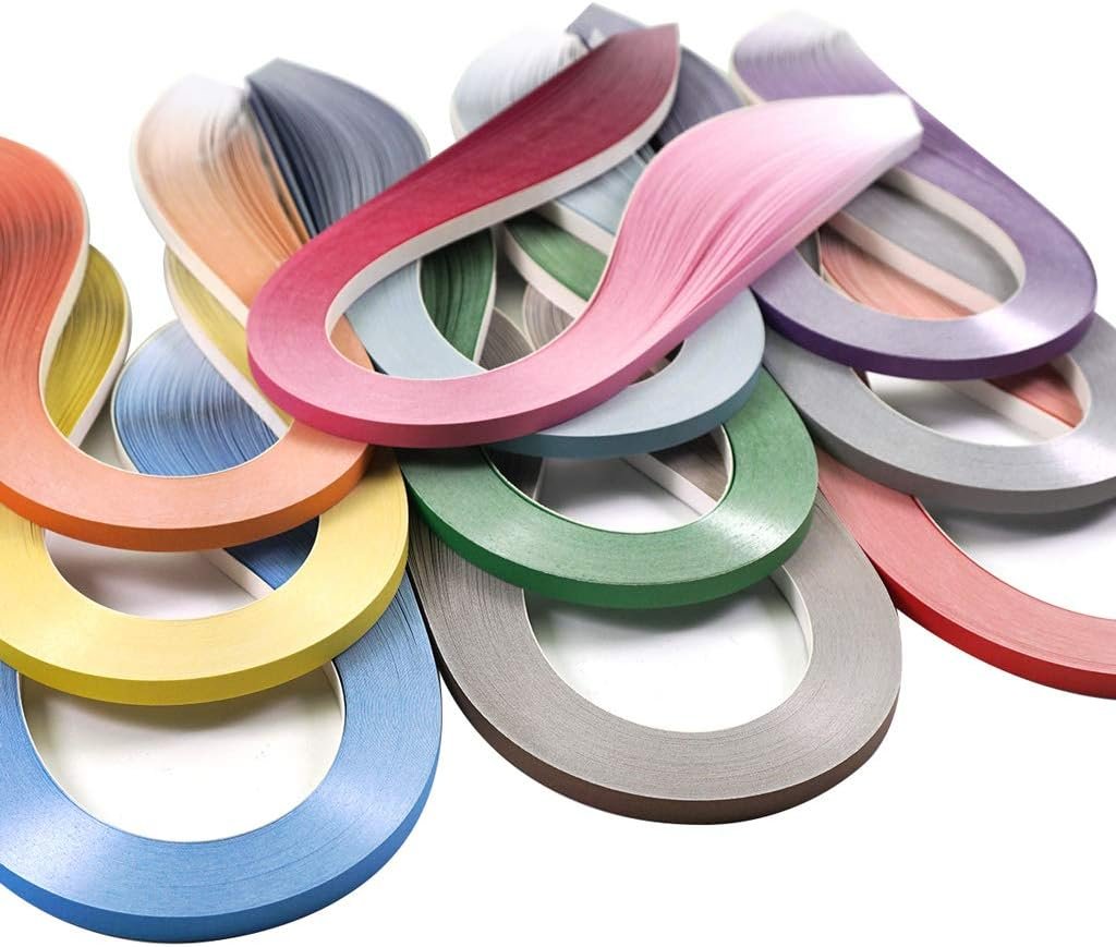 JUYA Gradient Color Quilling Strips Set 1000 Strips 10 Colors 3mm/0.12in
