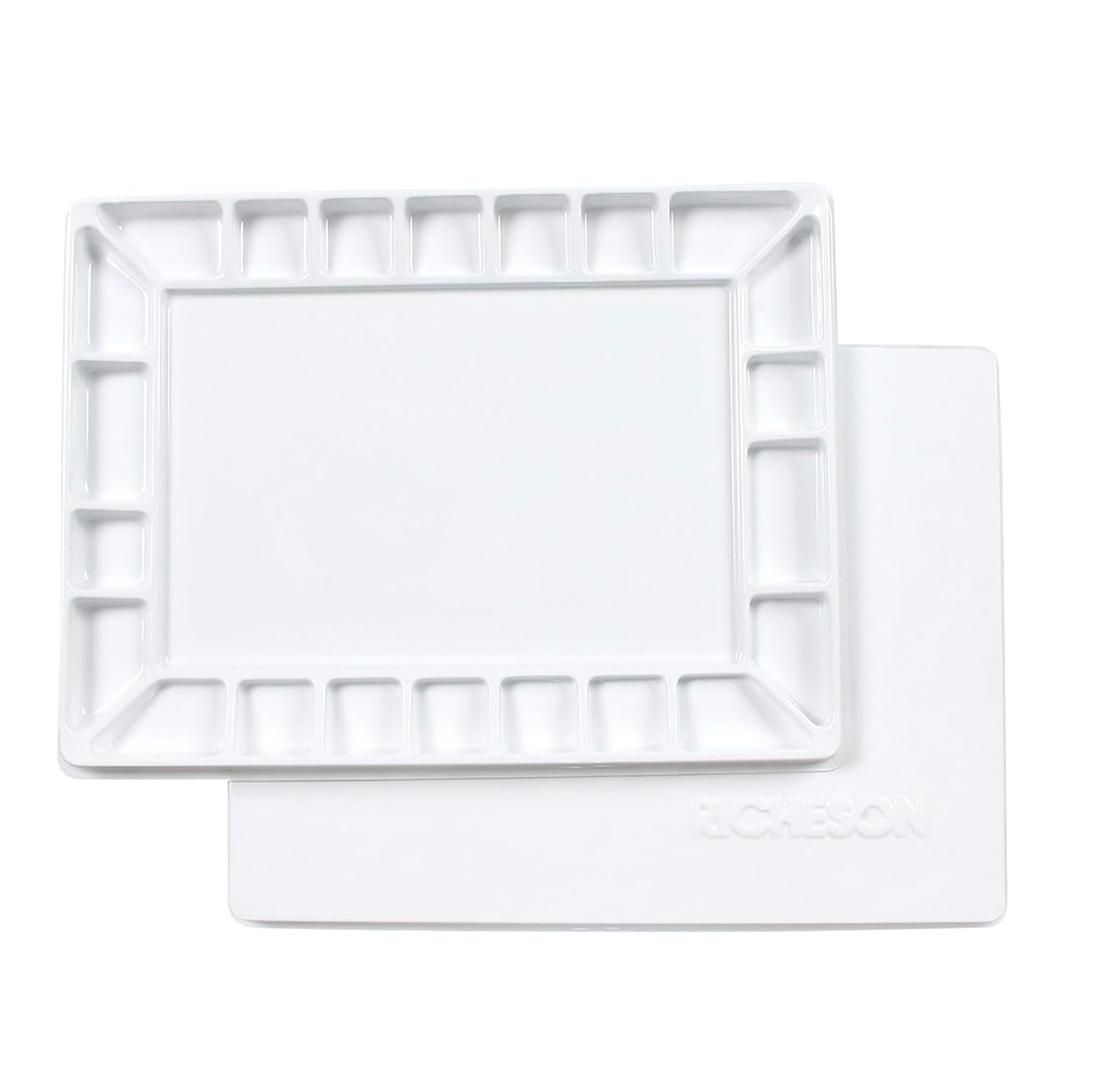 Jack Richeson 22 Wells Plastic Palette with Cover, 16 by 12-Inch, White