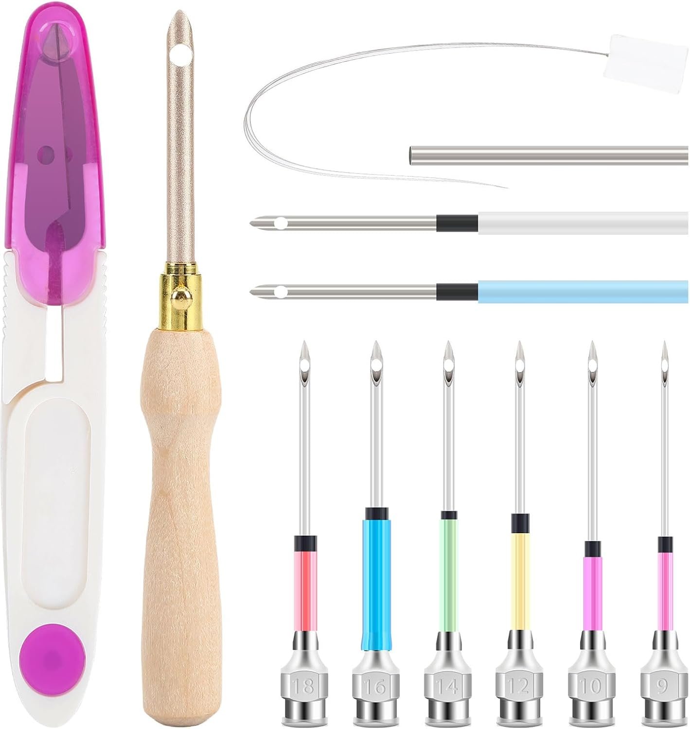 AUGSUN 13Pcs Punch Needle Kit for Craft Beginner Punch Embroidery Kit