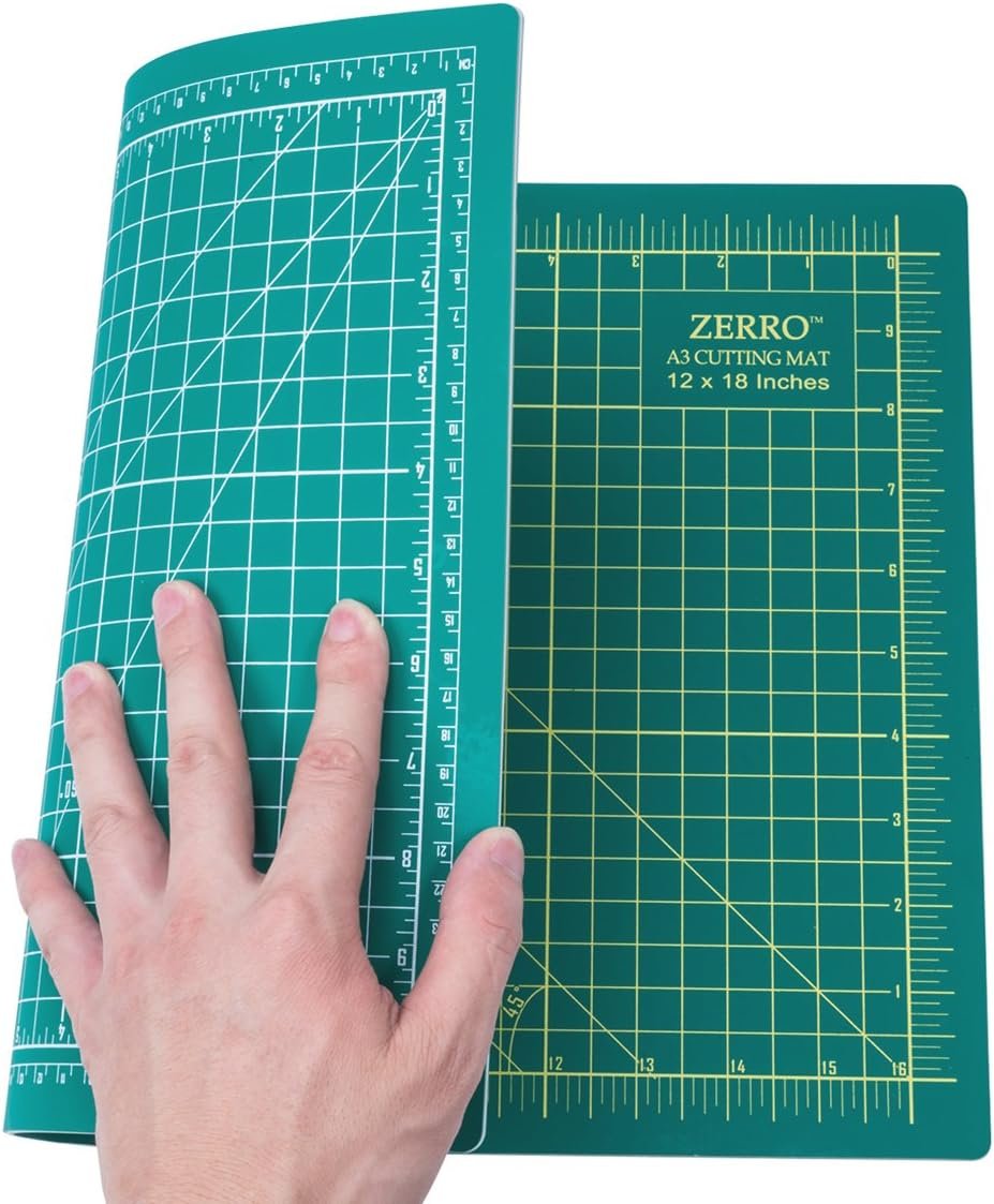 ZERRO Self Healing Cutting Mat 12″ x 18″ Double Sided Cutting Sewing Mat