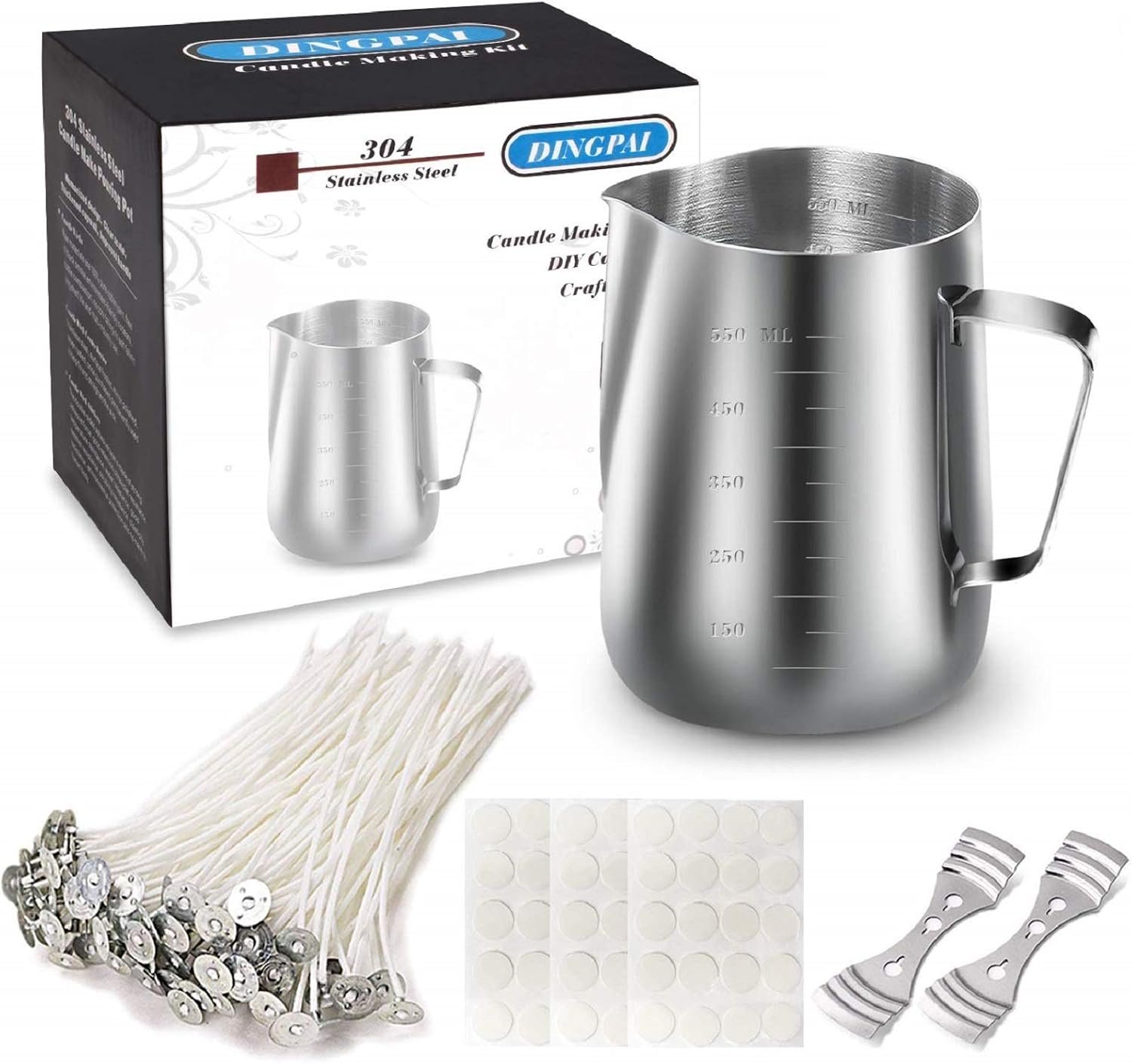 DINGPAI Candle Making Kit, Candle Make Pouring Pot and Wicks