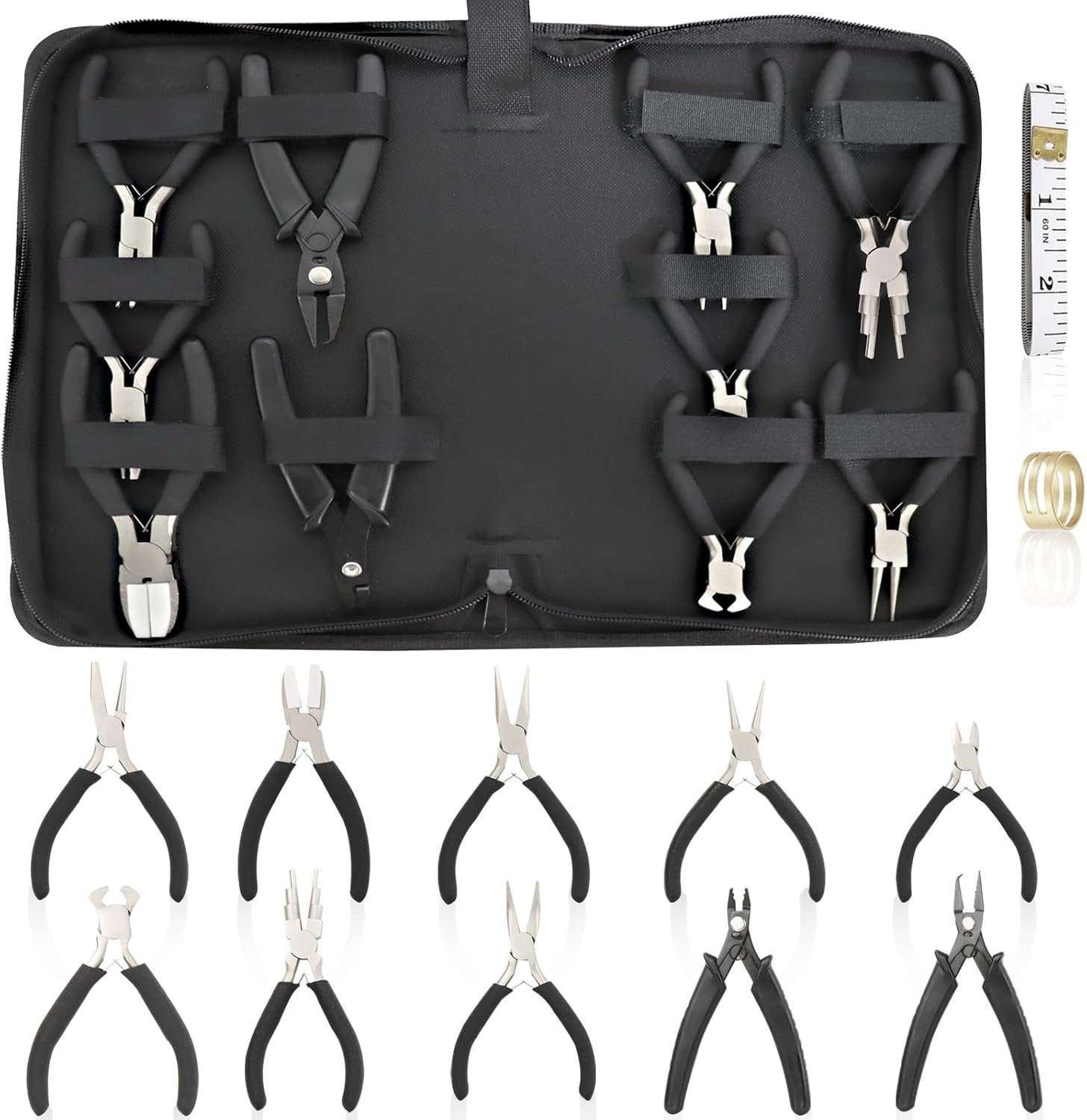 10 Pack Jewelry Pliers Set for Beginner Crafts, Earring Making, Repairing