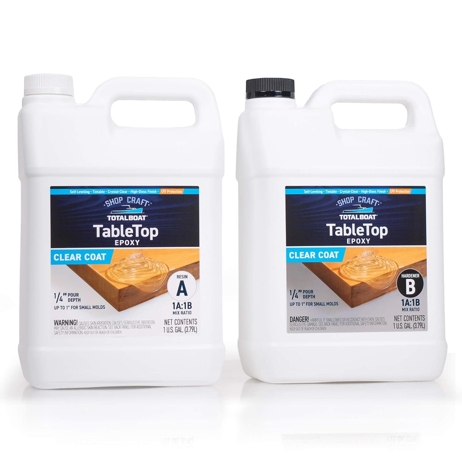 TotalBoat Table Top Epoxy Resin – 2 Gallon Kit for Bars and Countertops