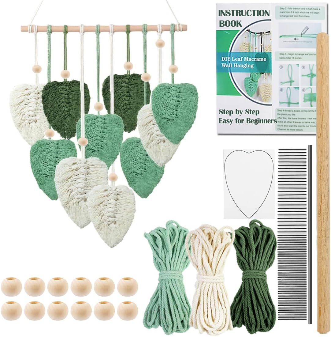 Ewparts Macrame Wall Hanging Kit for Adults Beginner with Instruction Book