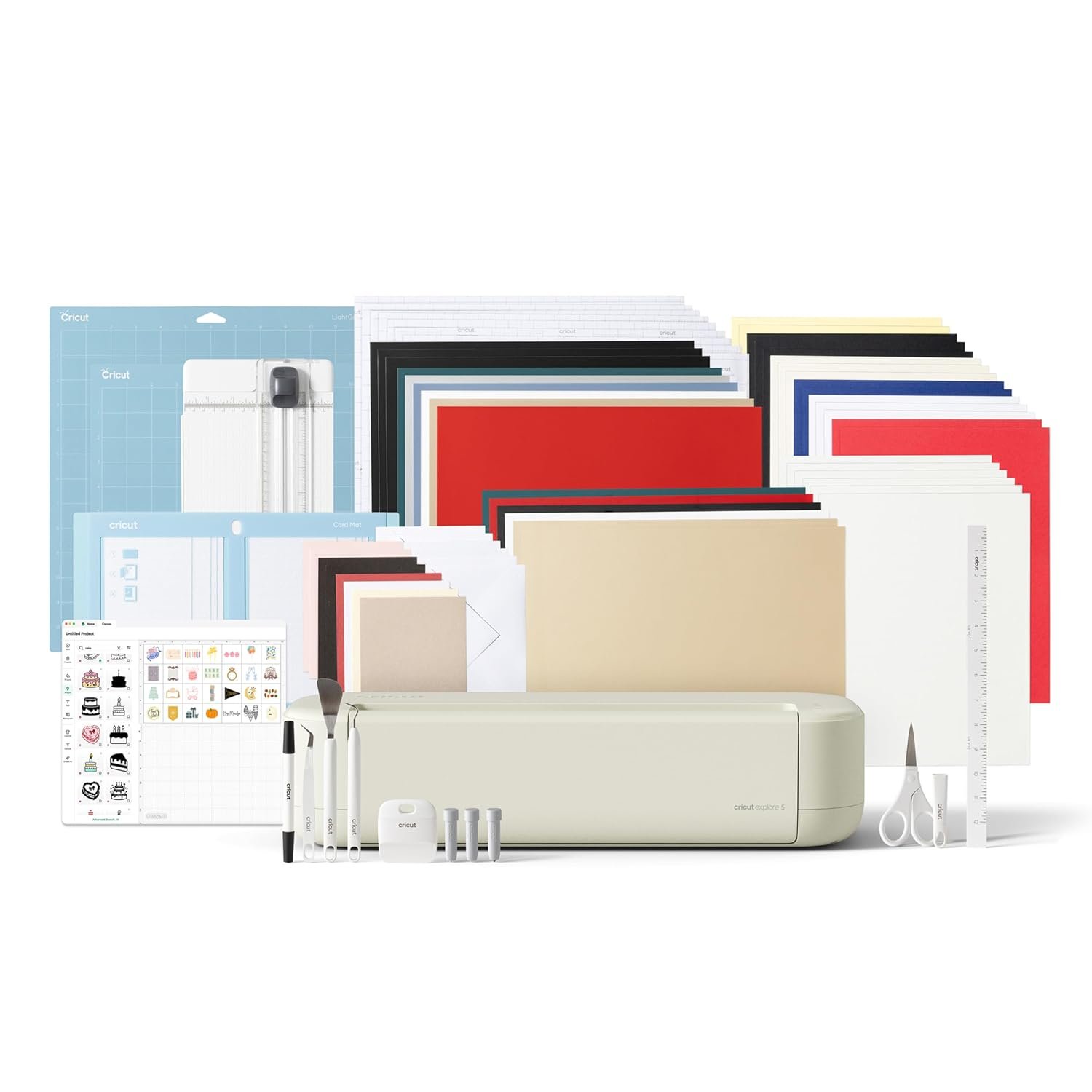 Cricut Explore® 5 + Deluxe Bundle + Digital Content, Taupe