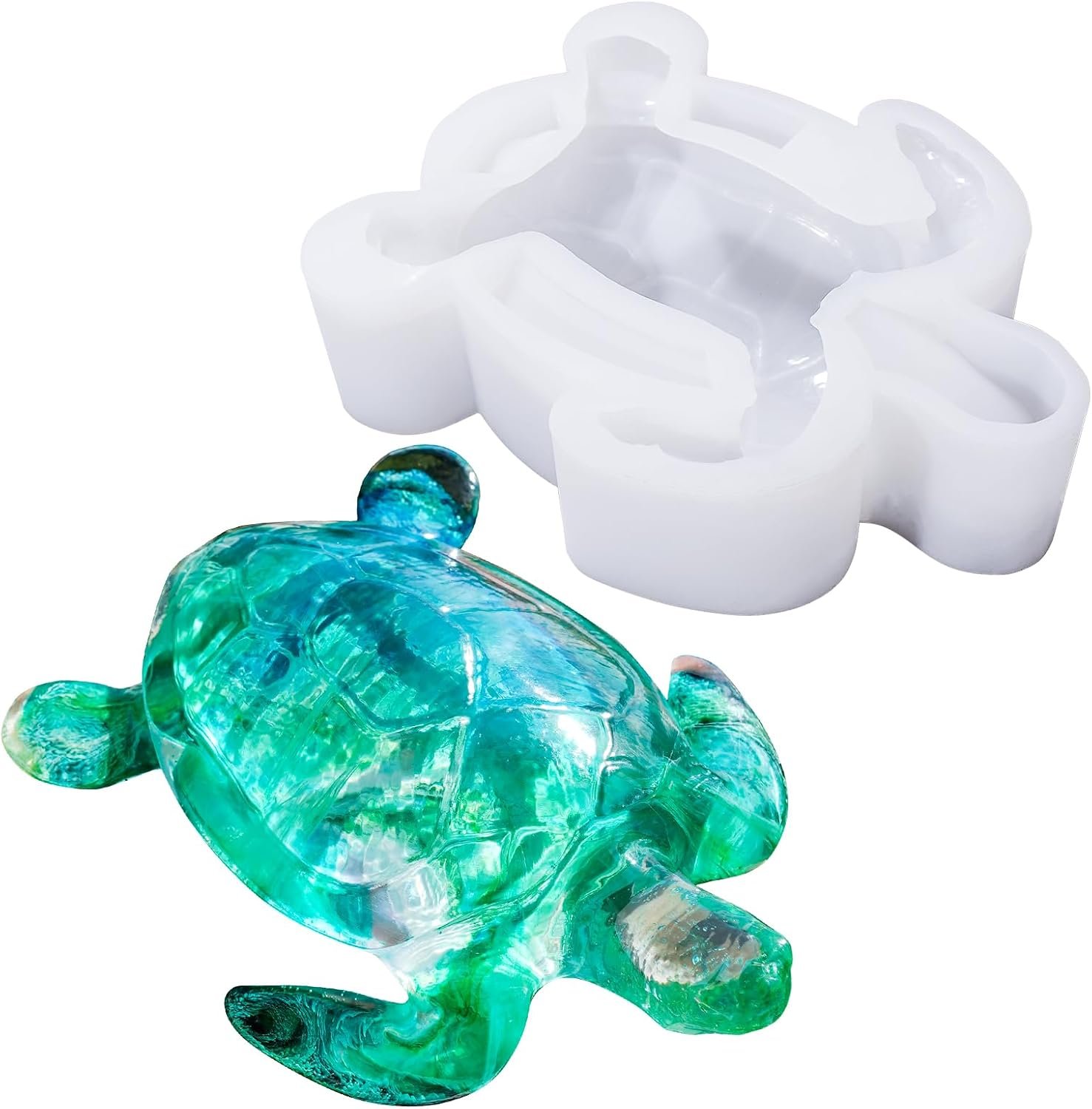 LET’S RESIN Turtle Shape Resin Molds, 3D Animal Silicone Molds for Epoxy Resin, Large Sea Turtle Marine Art Silicone Resin Molds for Craft, Ocean Theme Night Lights, Home Decor