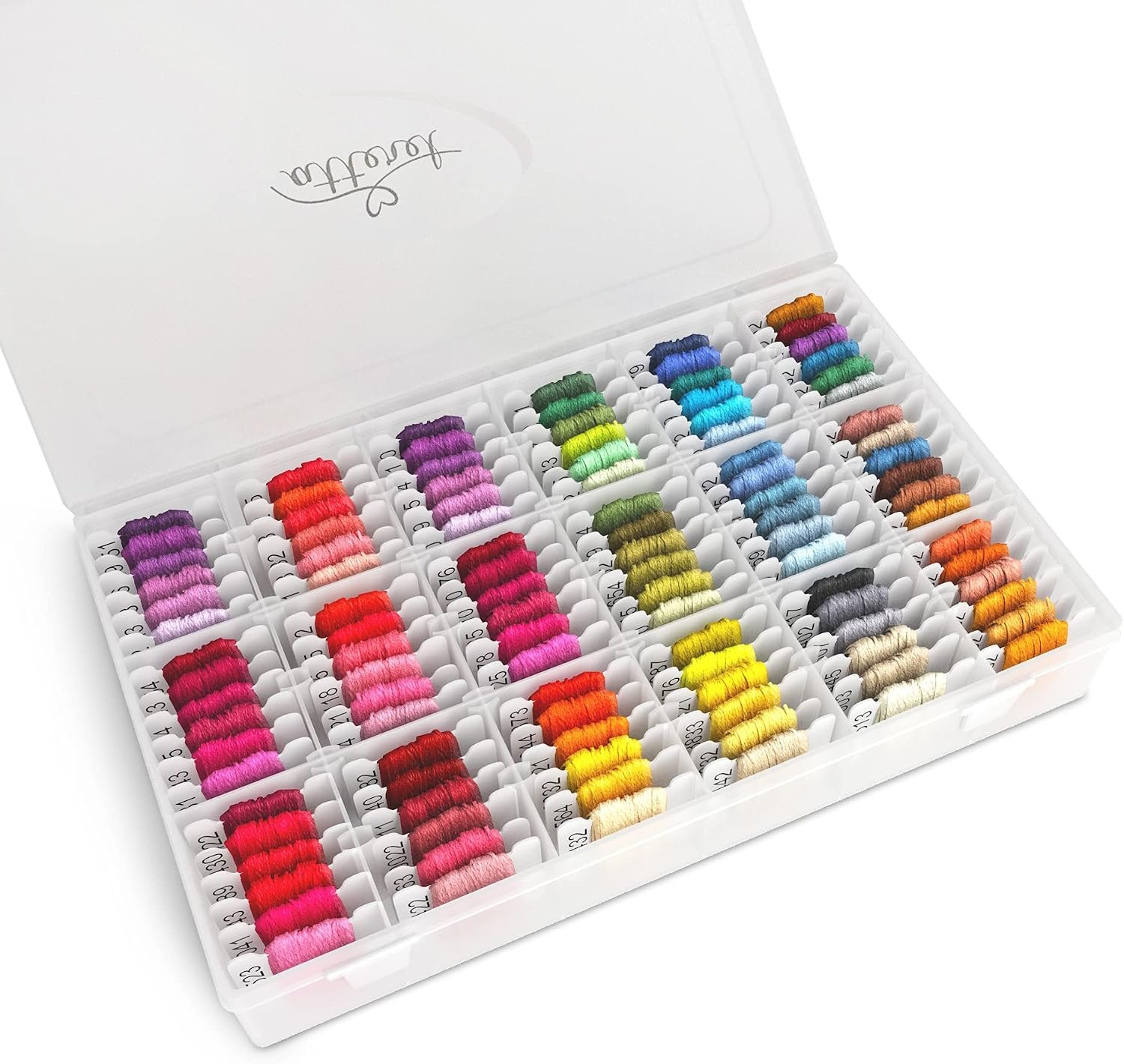 217 Pcs Embroidery Floss Kit, Cross Stitch Thread Storage Box