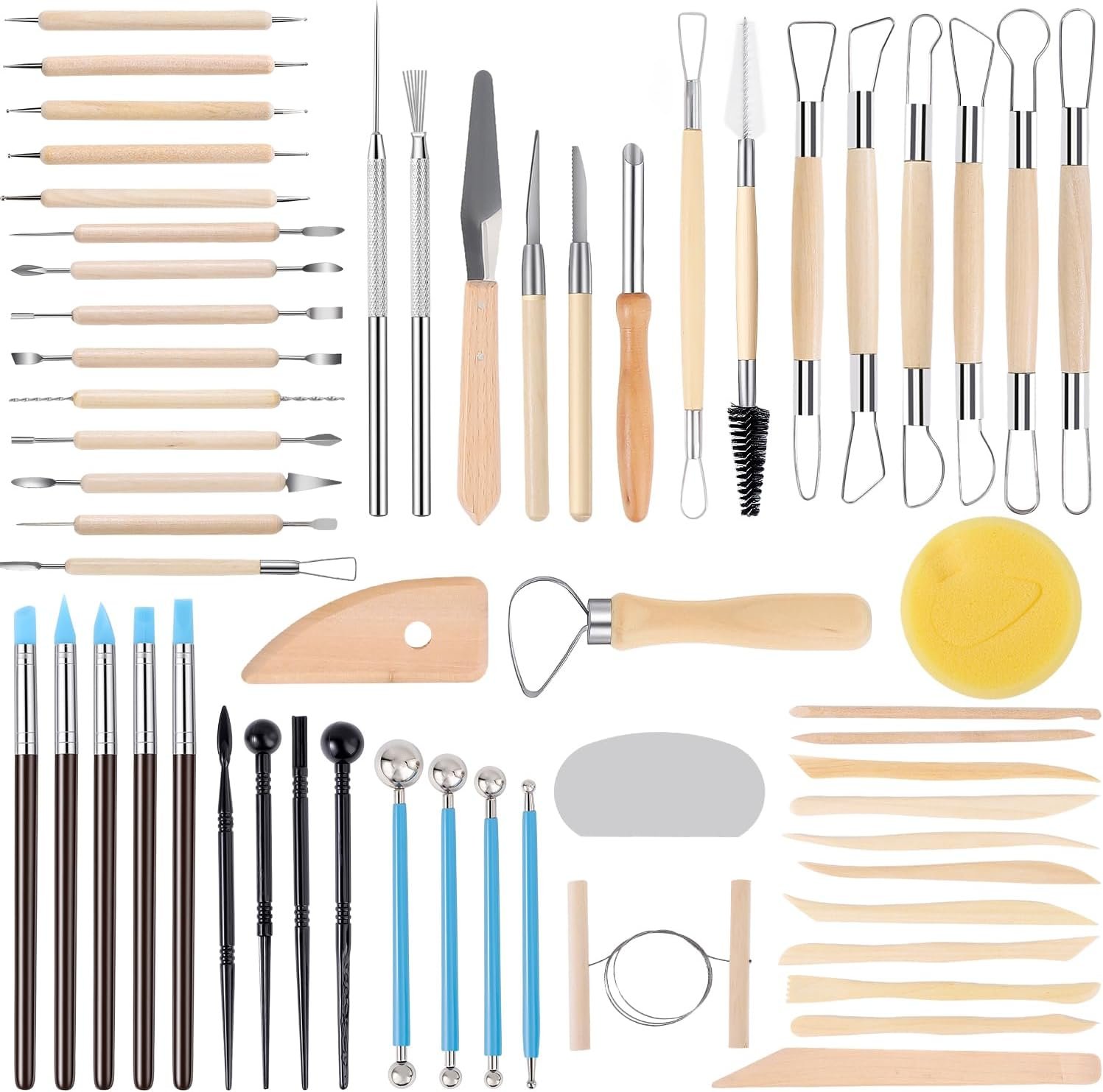 SHENOMAD 57PCS Clay Tools Kit Sculpting Pottery Modeling Ceramics Tools Set