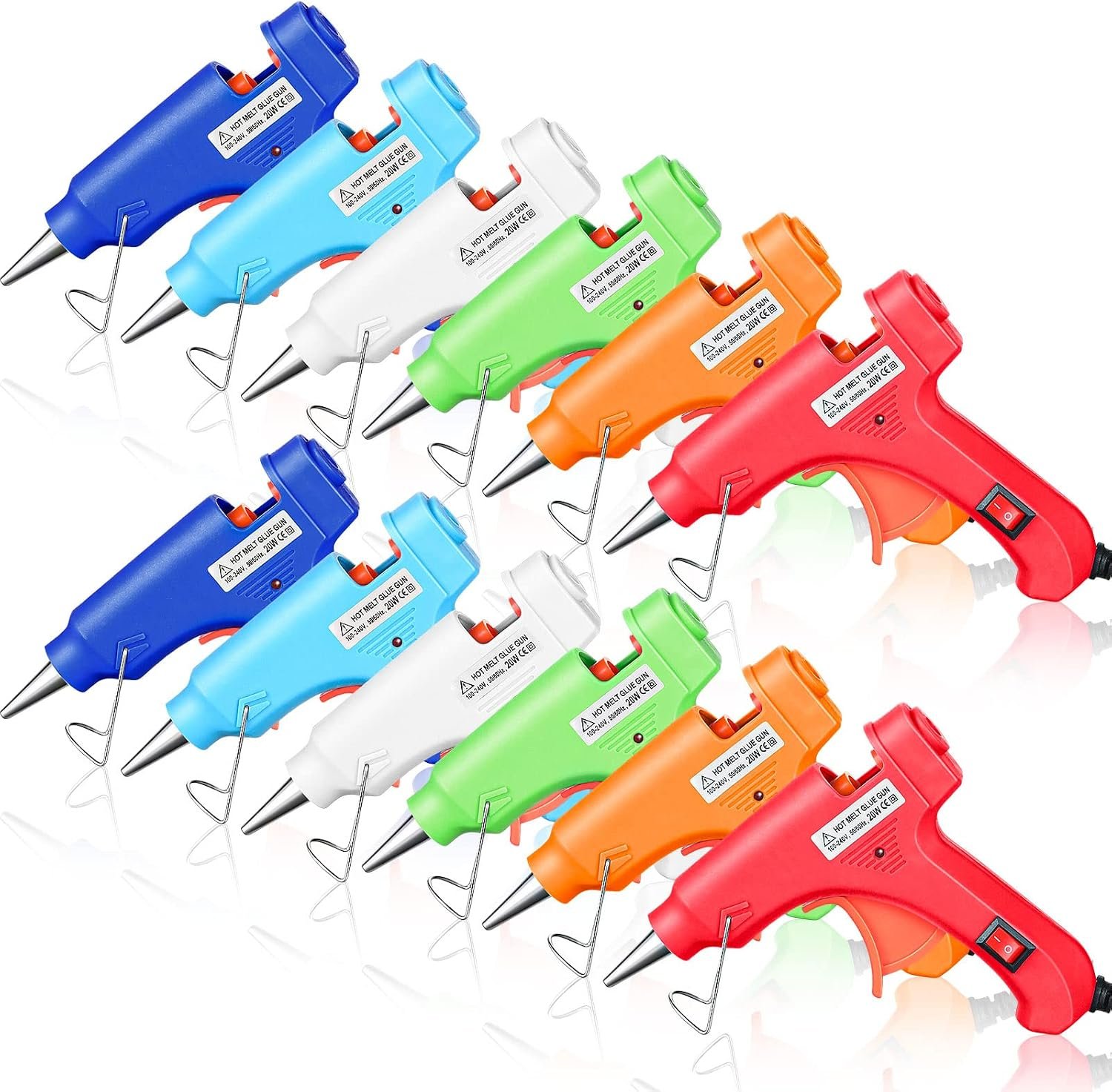 Zhengmy 12 Pieces Mini Hot Glue Gun Crafts Hot Melt Guns,Multicolored