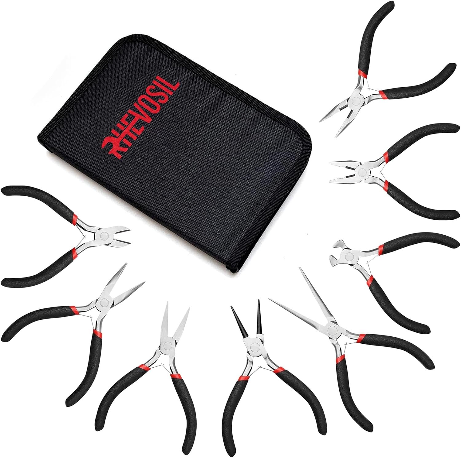 8Pcs Mini Pliers Set for Jewelry Making, Electronics & DIY Crafts