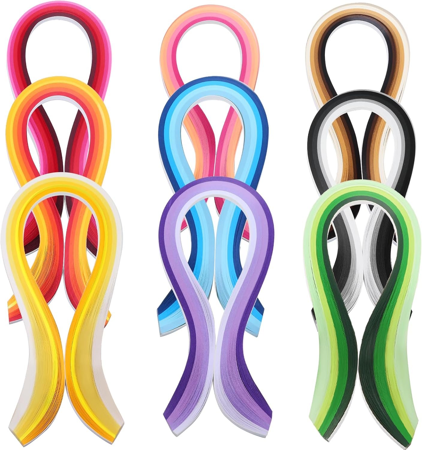 Auvotuis 5mm Width Quilling Paper Strips 40 Colors 900 Strips, Length 39cm