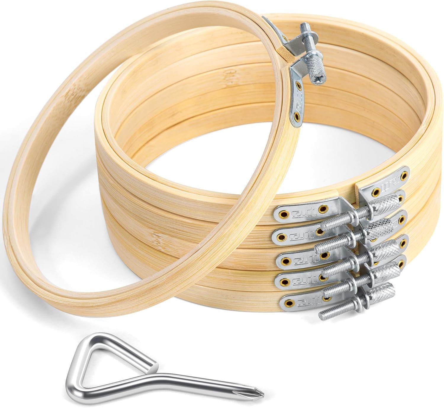 Caydo 6 Pieces 6 Inch Embroidery Hoop with Metal Screw