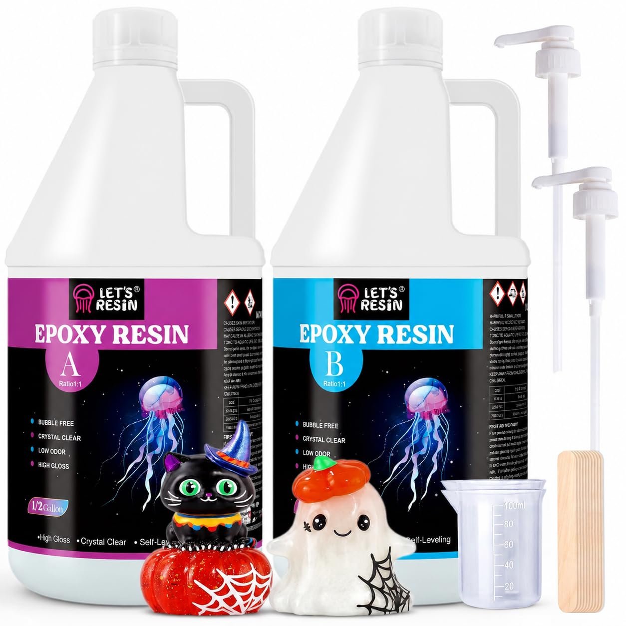 LET’S RESIN Epoxy Resin Kit,1 Gallon Bubble Free & Crystal Clear Resin