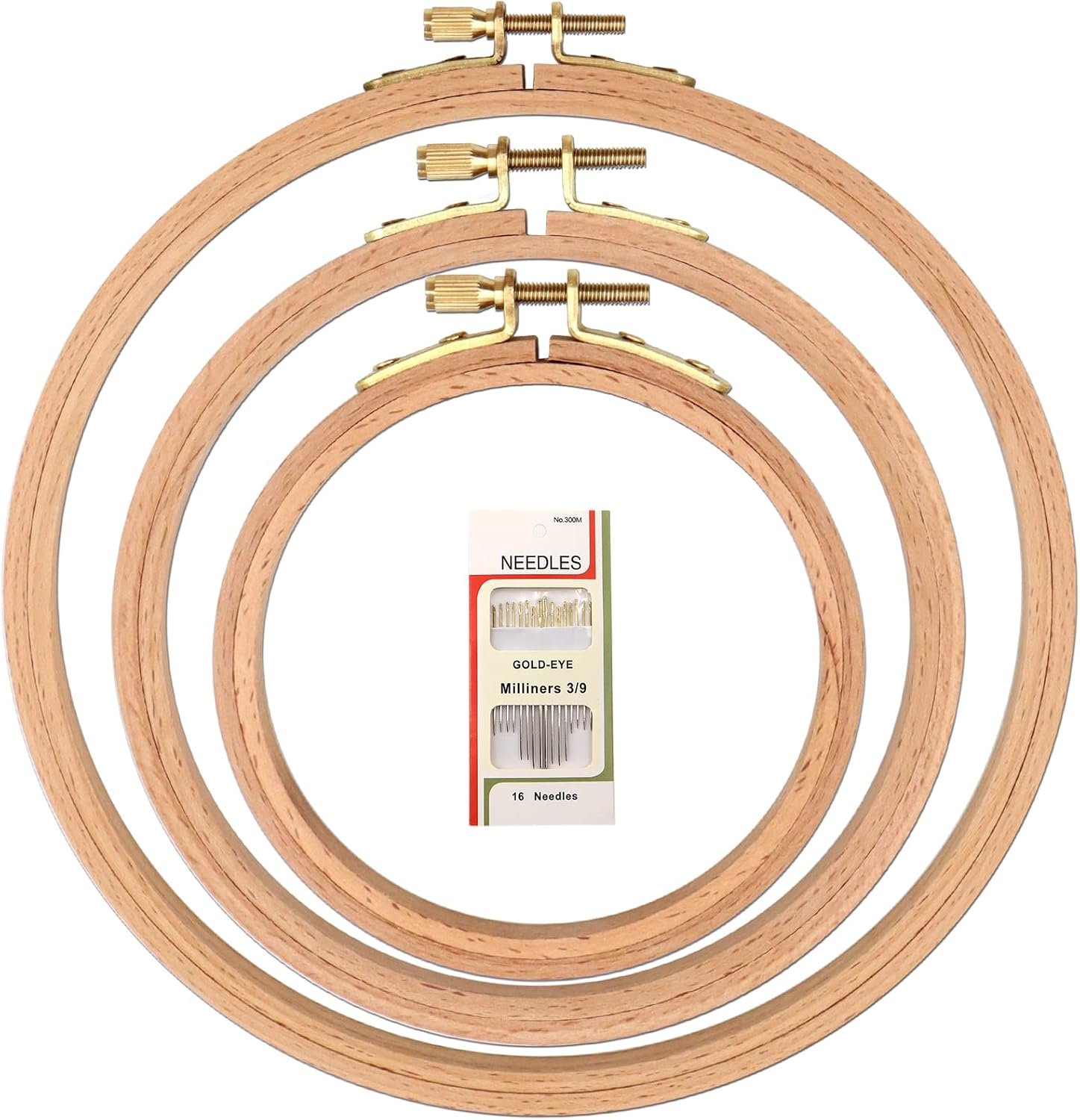 MUFEKUM 3 Pcs 3 Sizes Beech Wood Embroidery Hoops 4” 5” 6”