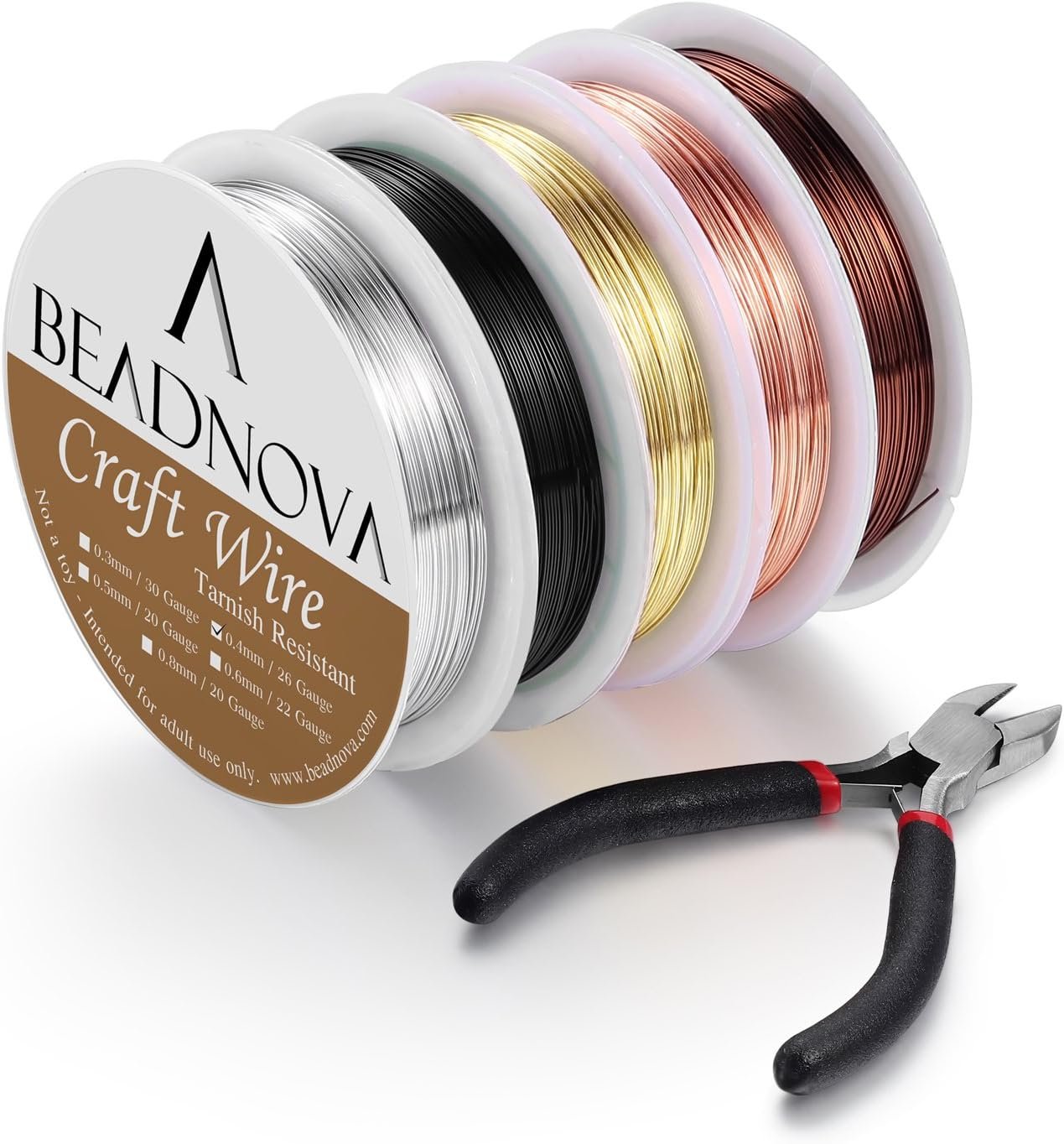 Beadnova Jewelry Beading Wire for Making Supply for Jewelry Making (5pcs,26gauge)