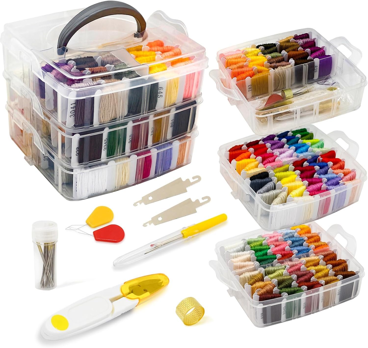 187Pcs Embroidery Floss Polyester Cross-Stitch Thread Kit