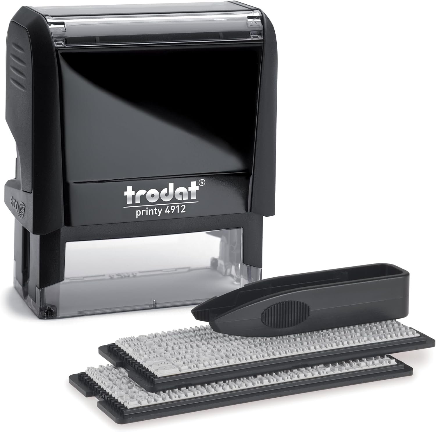 Trodat Printy 4912 Self Inking DIY Stamp Kit –, Black, 3/4” x 1-7/8”