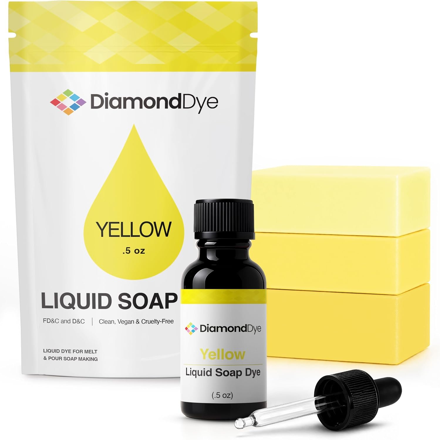Yellow Liquid Soap Dye, Soap Making, Bath Bombs & More, Skin Safe, .5 oz