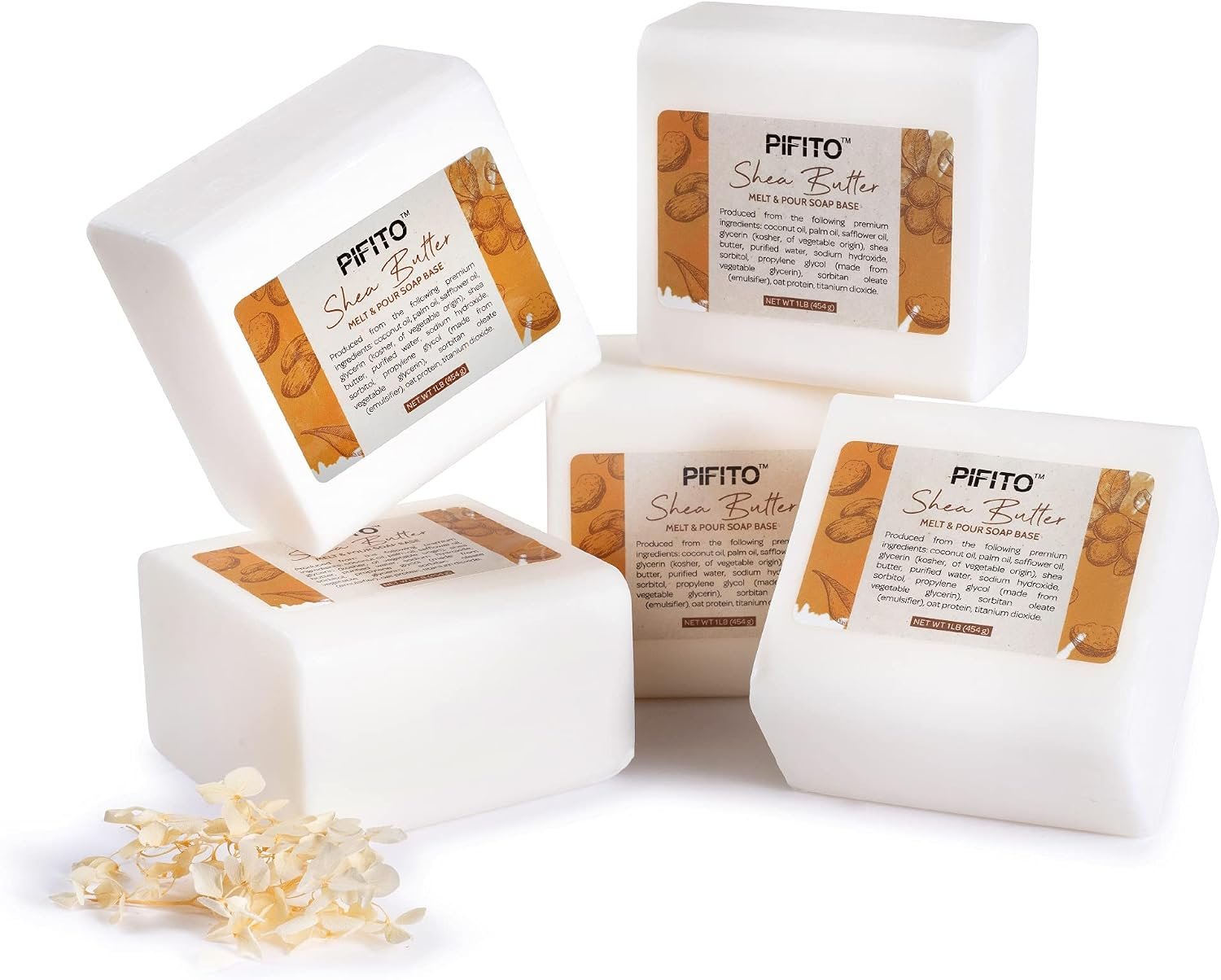 Pifito Shea Butter Melt and Pour Soap Base (5 lb) │ Bulk Premium 100% Natural Glycerin Soap Base │ Luxurious Soap Making Supplies