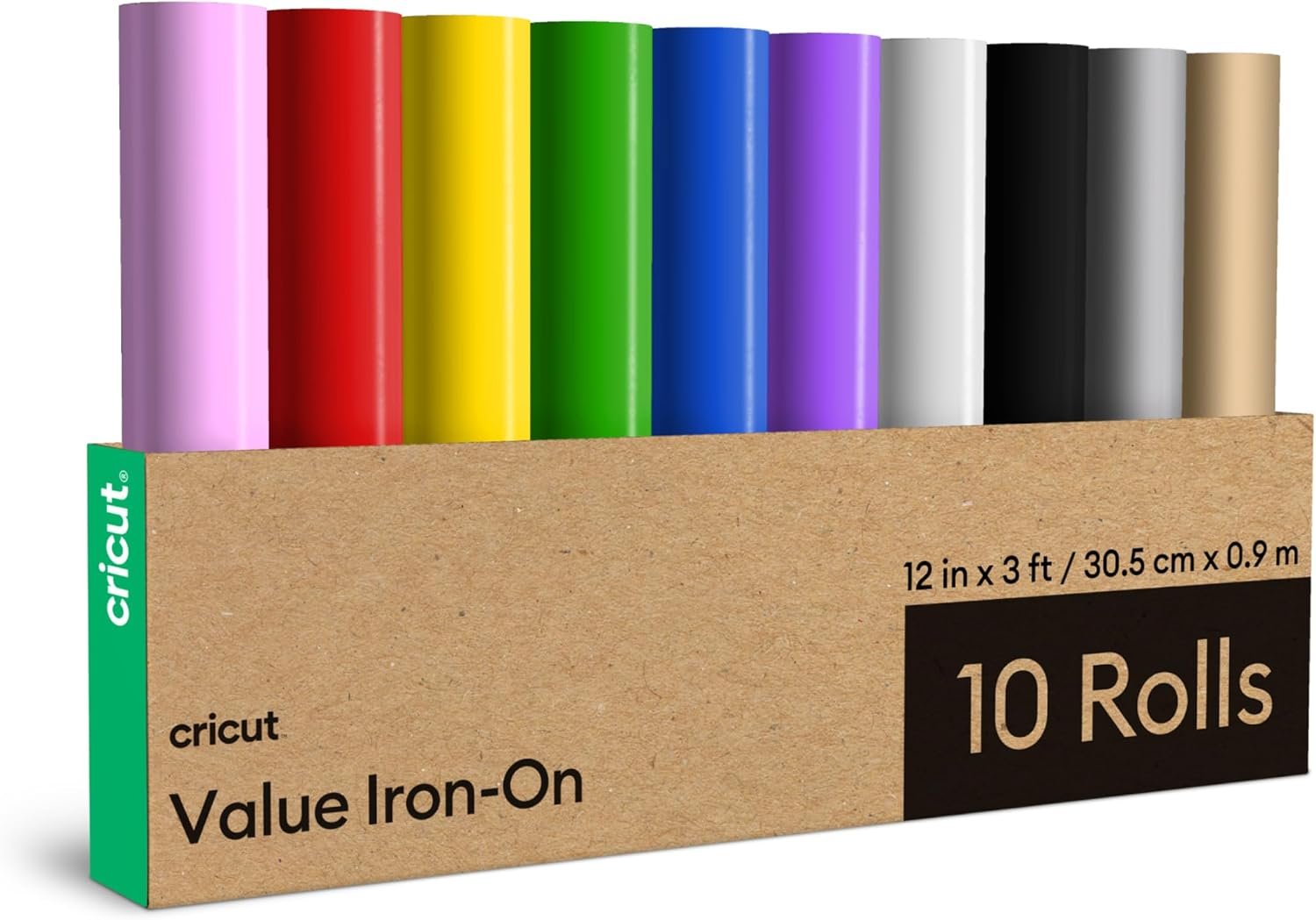 Cricut® Value Iron-On, Rainbow Sampler – 12 in x 3 ft (10 ct)