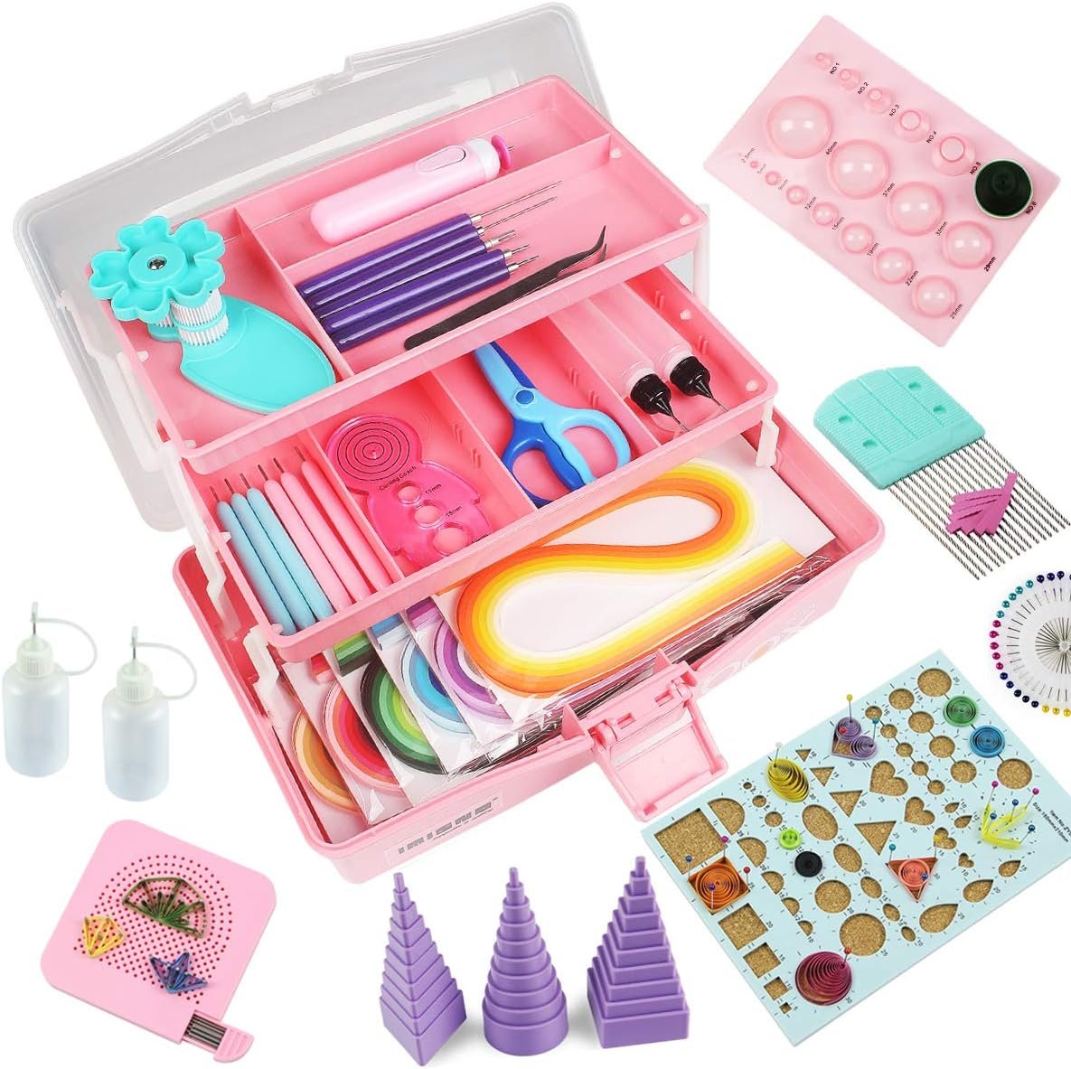 IMISNO DIY Quilling Kit with Paper Crimper, Tools&Strips for Beginners
