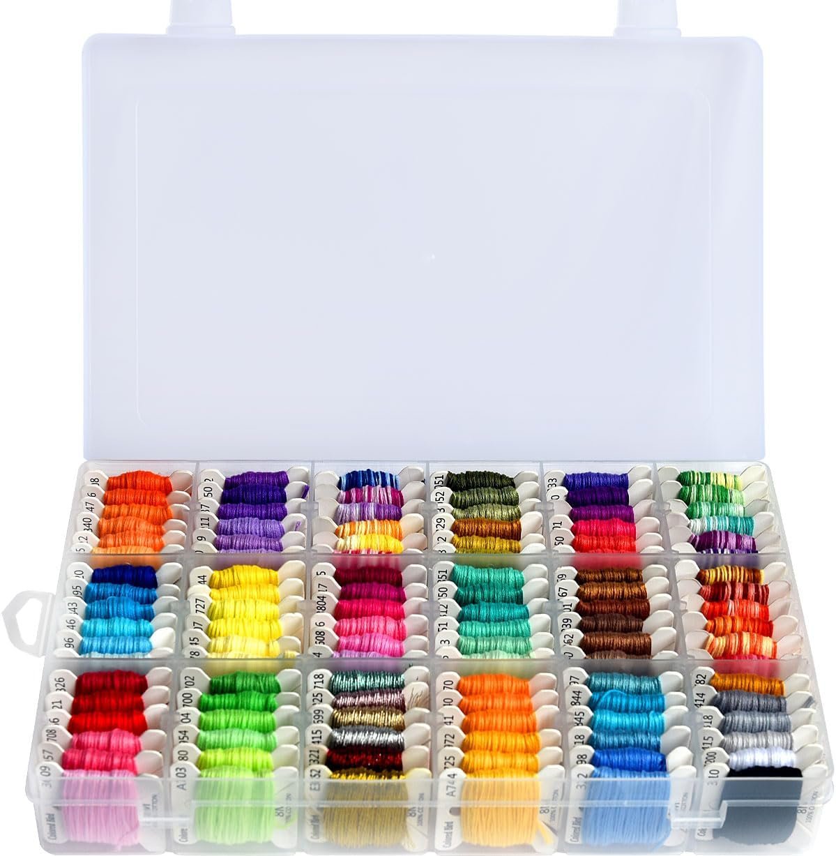 Embroidery Floss & Bracelet String Thread with Organizer Storage Box 108 Colors Cross Stitch Threads Set