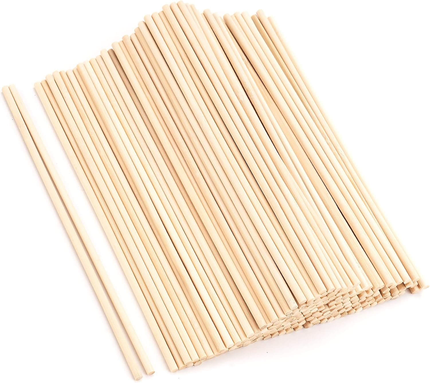 60Pcs Wooden Dowel Rods, 1/4 x 12 Inch Precut Wooden Rod Sticks
