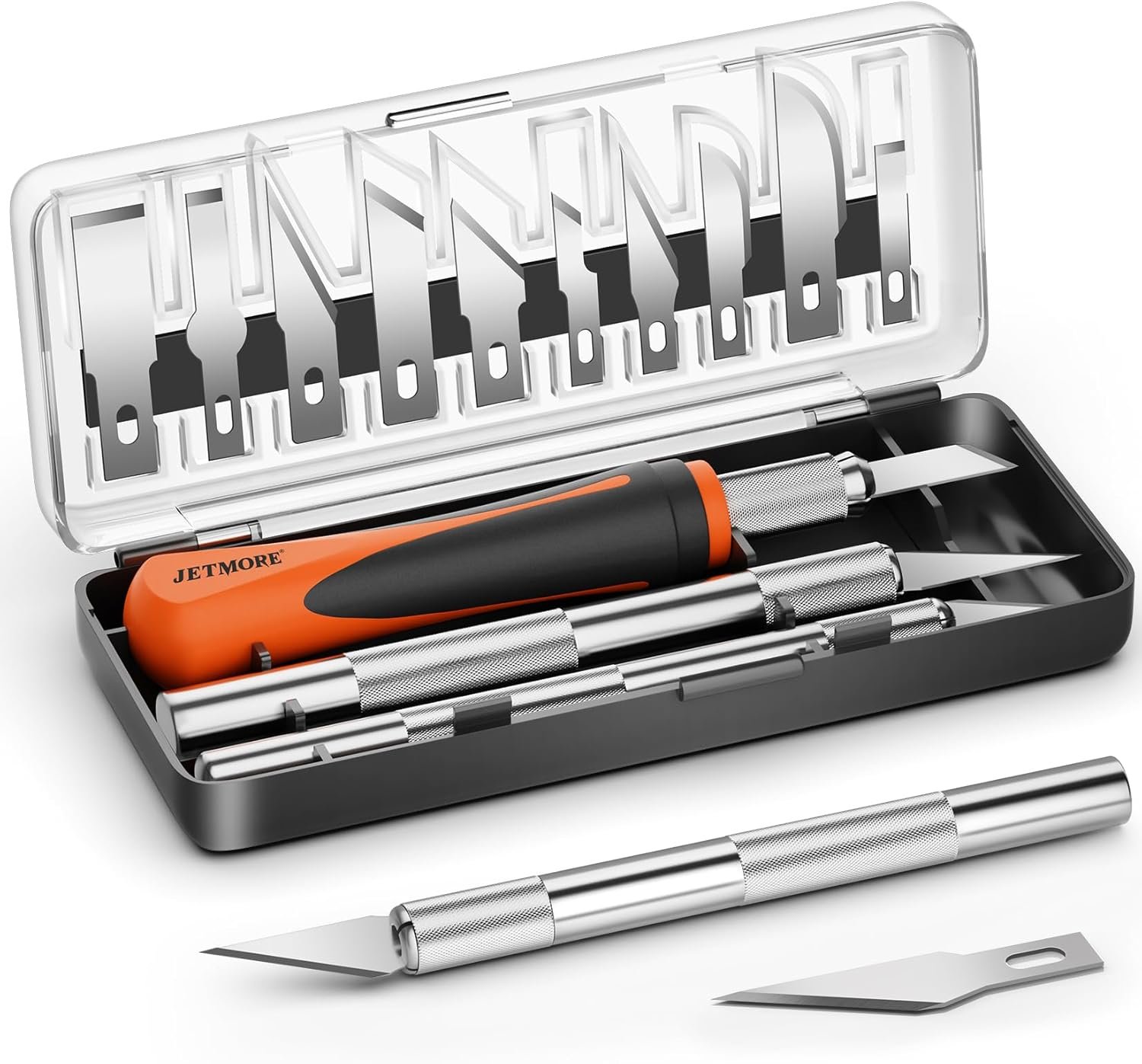 JETMORE 16 Pcs Exacto Knife, Craft Knives with 13 SK5 Steel Blades for Art