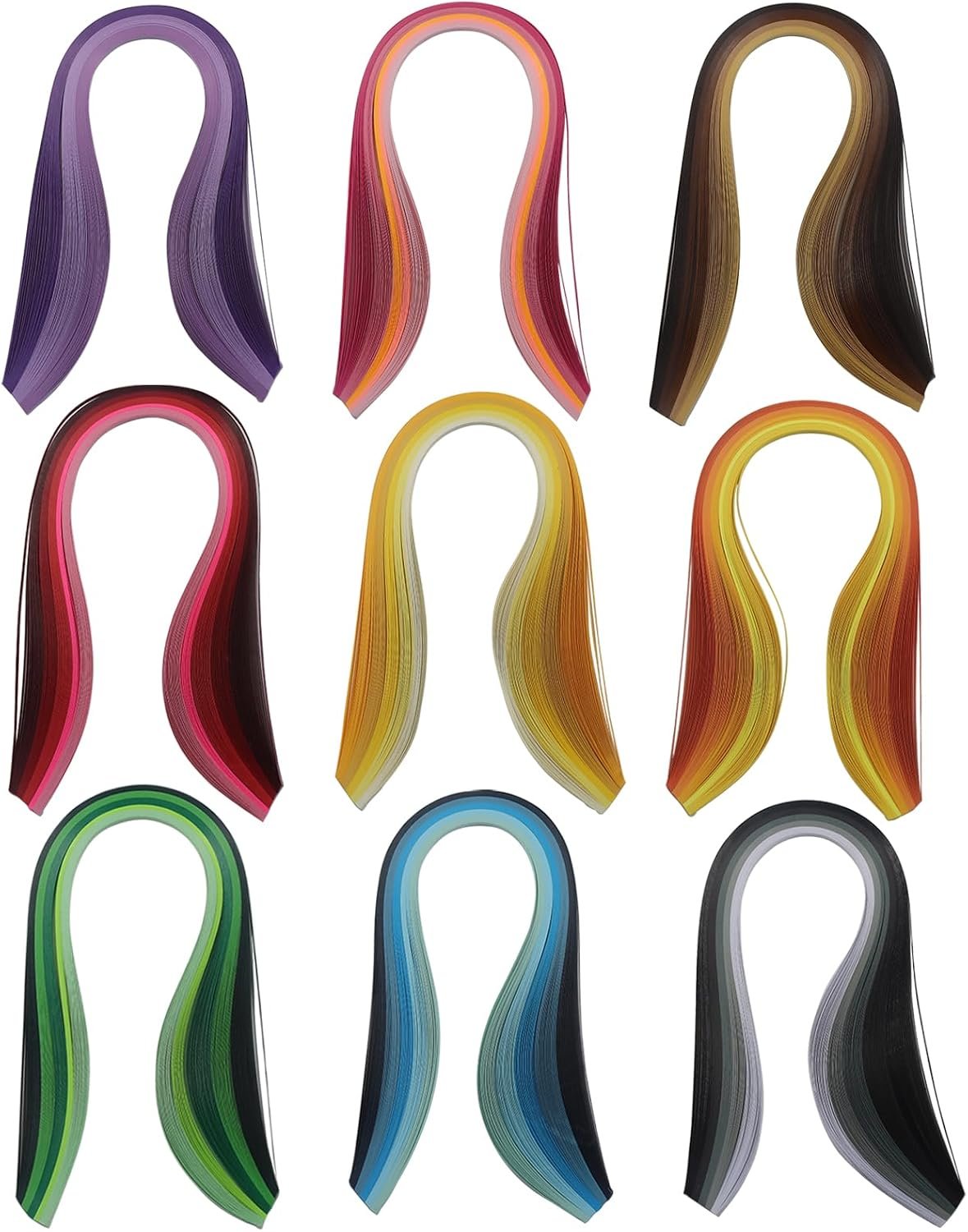 PHITUODA Quilling Paper Strips, 3mm Width 39cm Length, 43 Colors