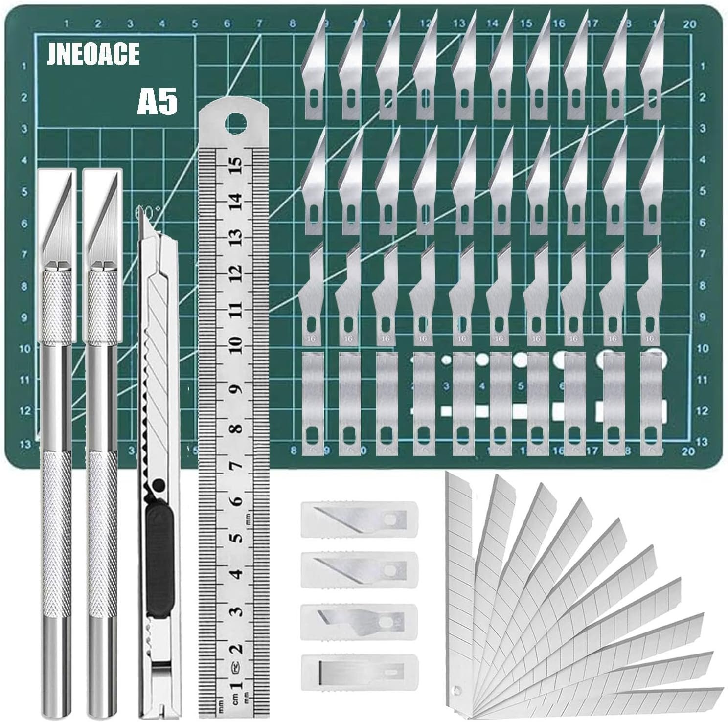 Jneoace Exacto Knife Precision Carving Craft Hobby Knife Kit with 40 PCS Exacto Blades for DIY Art Work Cutting, Hobby, Scrapbooking, Stencil