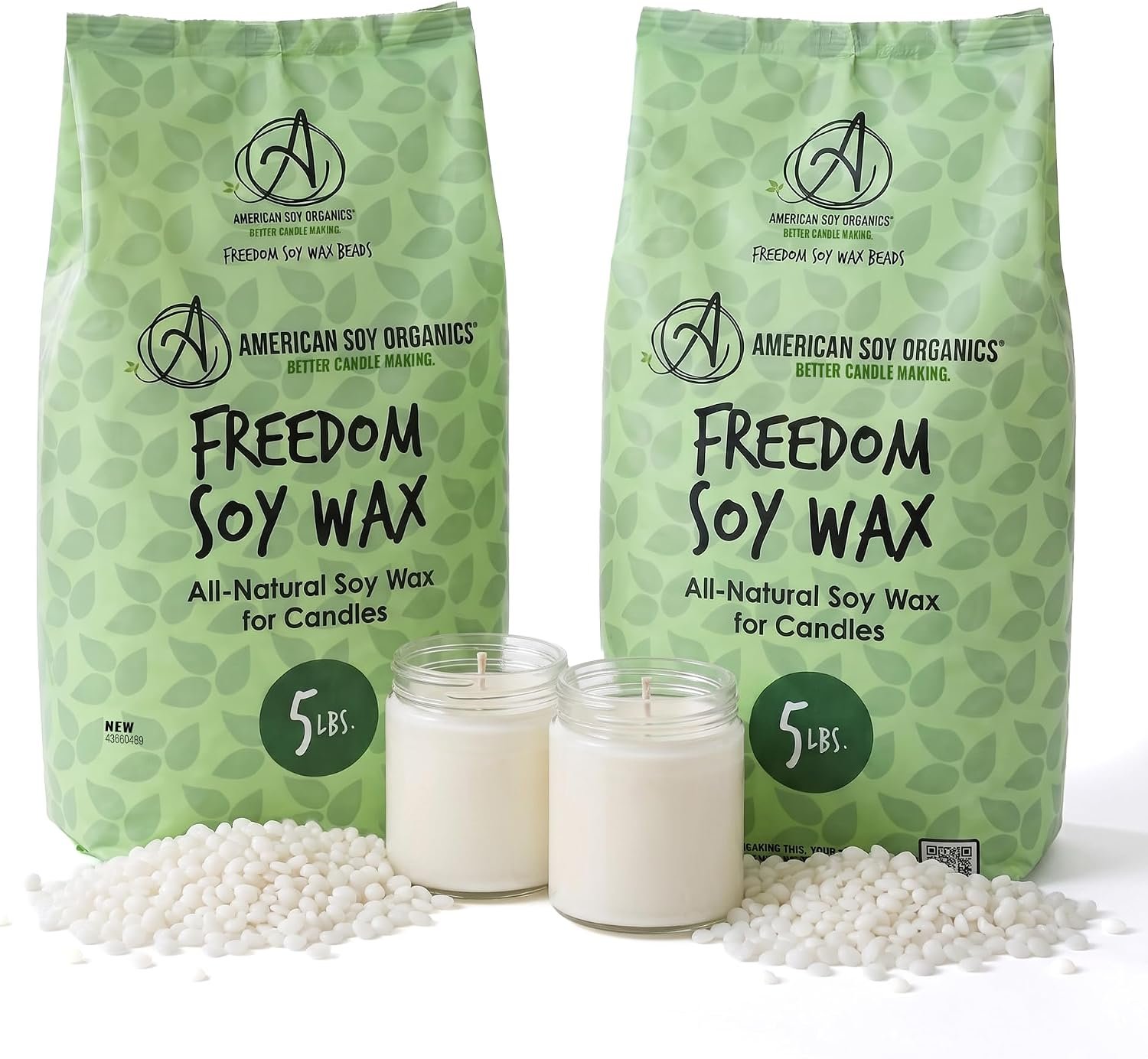 American Soy Organics Freedom Soy Wax Beads, All-Natural Candle Wax, 10 lbs