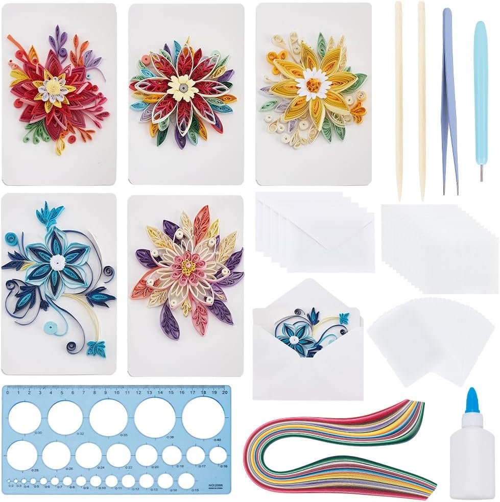 WEBEEDY Paper Quilling Kit for Adults, Handmade Greeting Card Making Kit