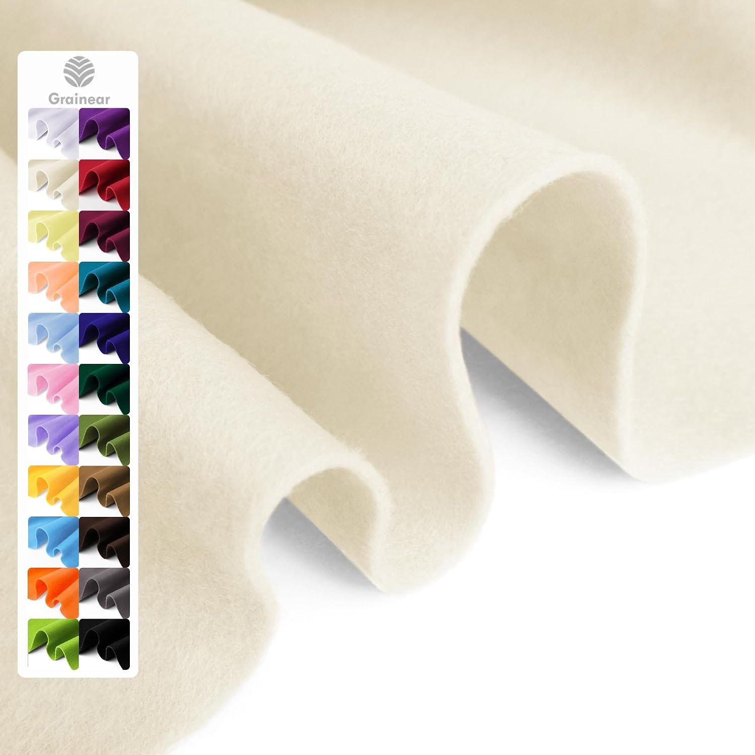 Ivory Soft Felt Sheet, 18″ x 36″, 1.6mm Thick Acrylic Felt Fabric