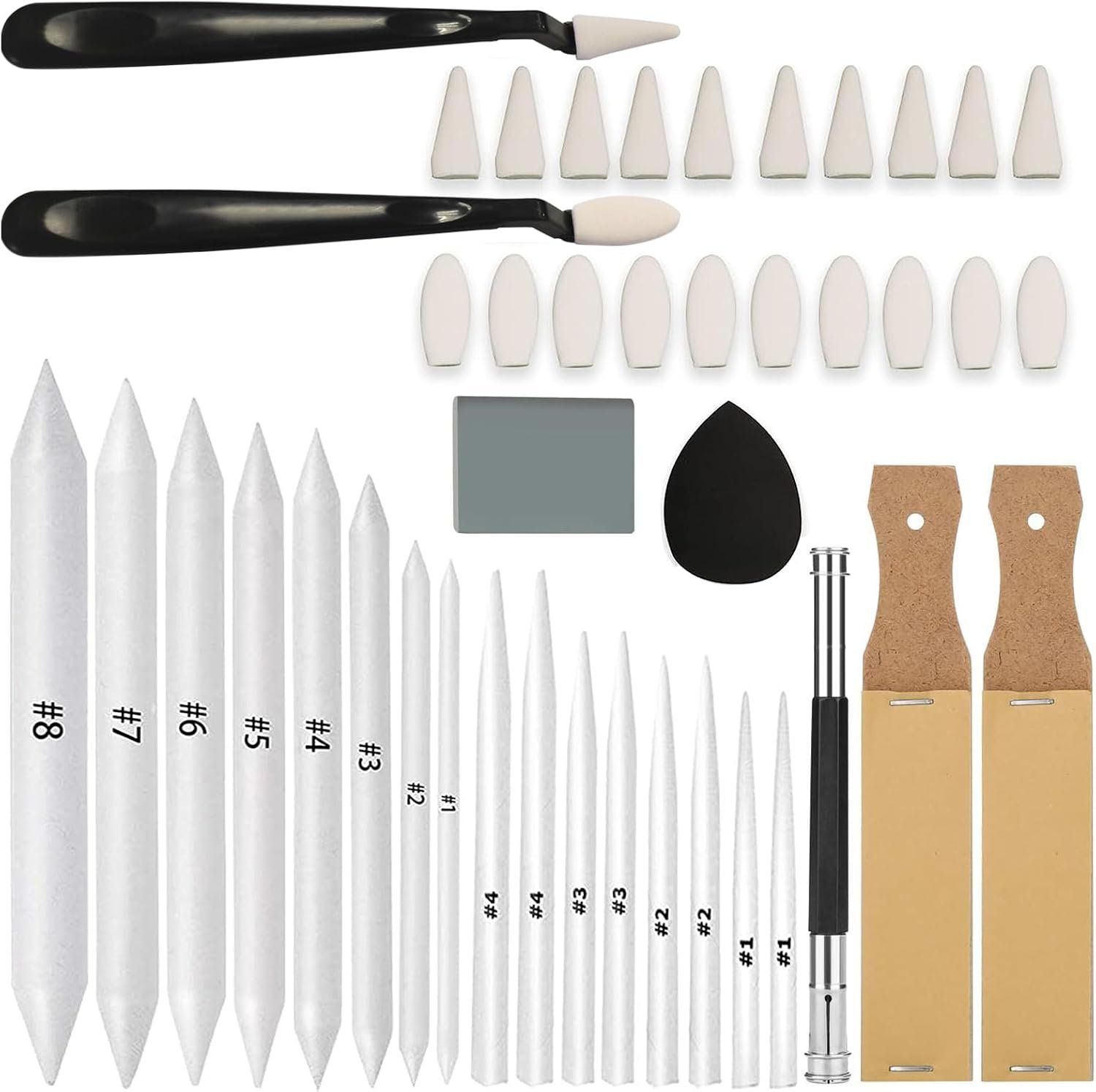 43 PCS Blending Stumps and Tortillions Paper Art Blenders Sketch Drawing