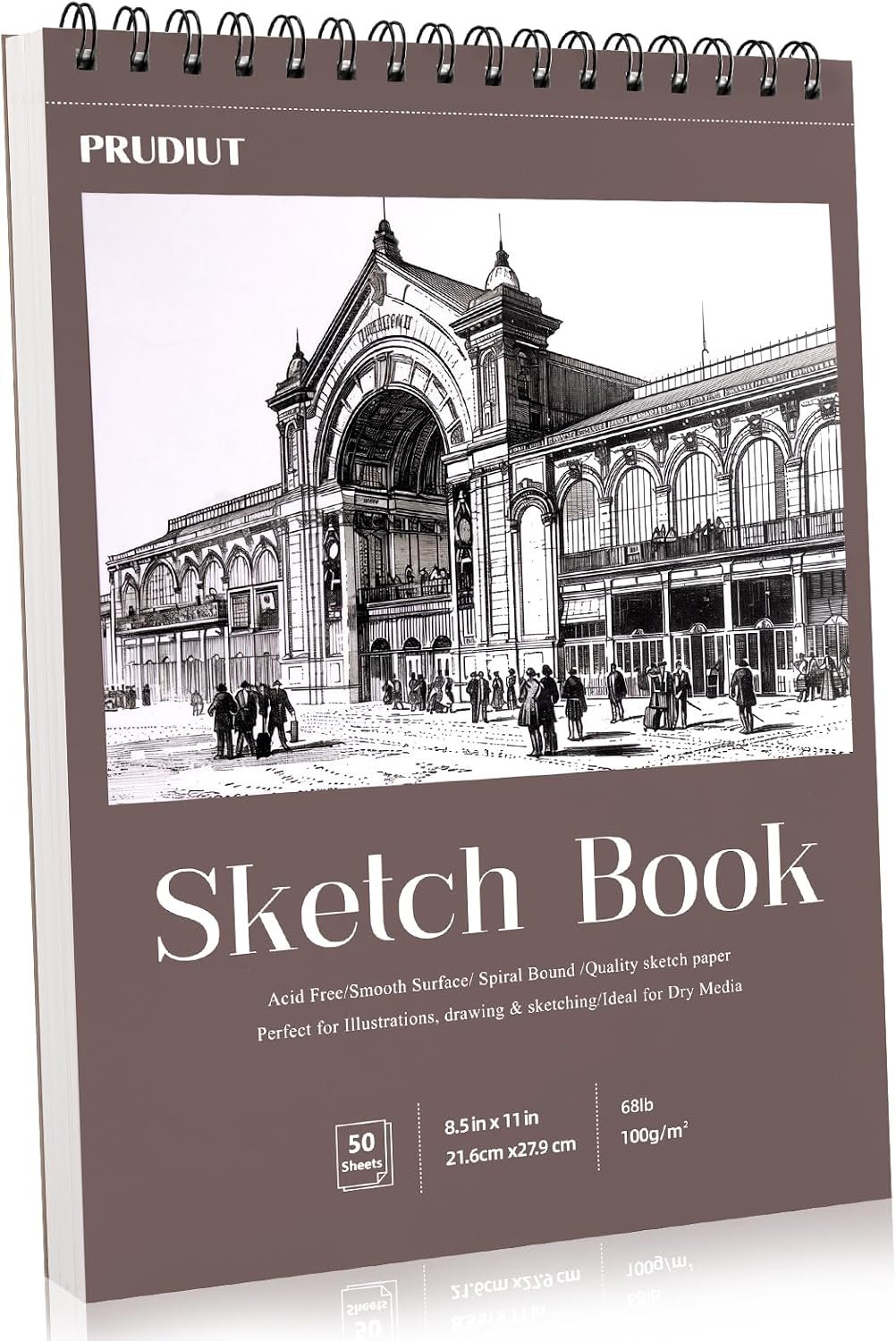 8.5 × 11 Sketch Book, Spiral Bound, 50 Sheets, Acid-Free Drawing Pad